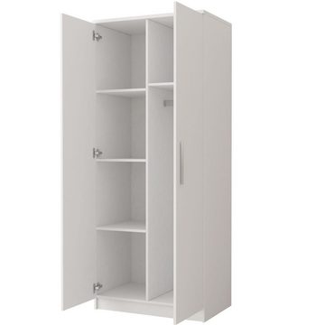 MOEBLO Drehtürenschrank MARSALA 2D (Kleiderschrank 2-türig Schrank Garderobe Schlafzimmer) (HxBxT):193x80x50 cm