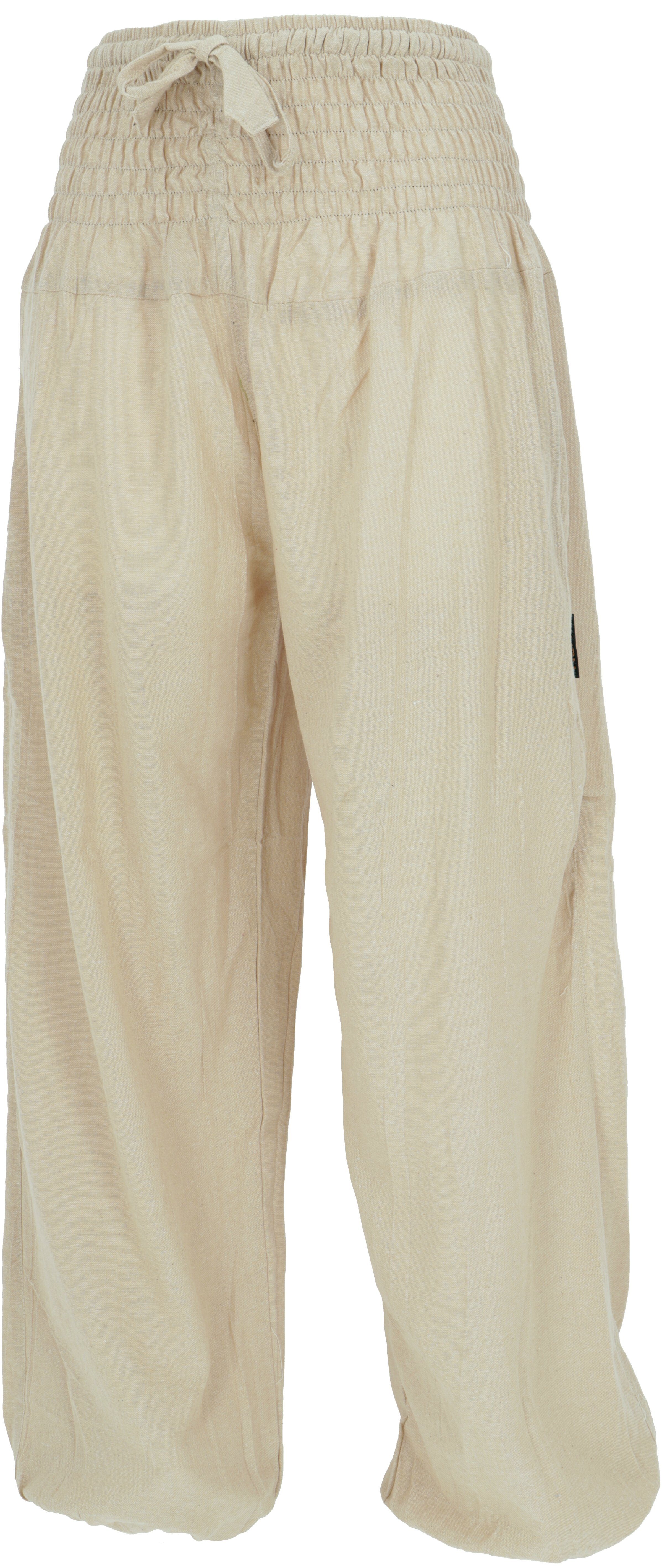 mit breitem Bekleidung Guru-Shop Relaxhose beige alternative Bund Style, Muckhose, Aladinhose - Ethno