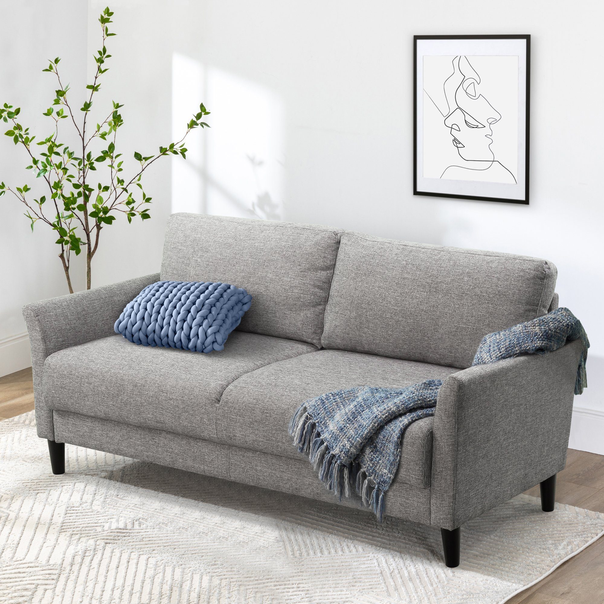ZINUS Sofa Jackie Gepolstertes Zeitloses 3-Sitzer, günstig online kaufen