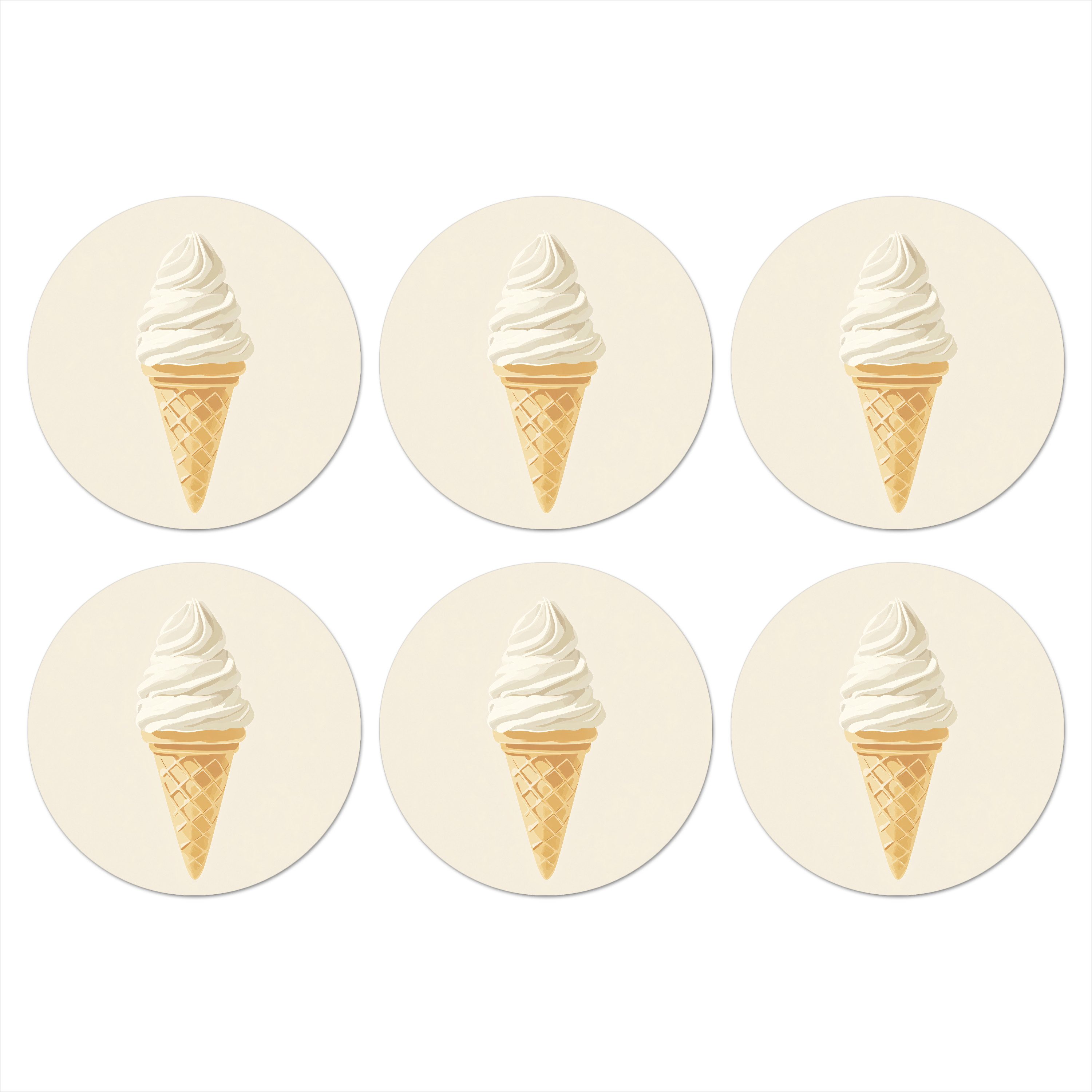 Glasuntersetzer Eiswaffel - Weiß