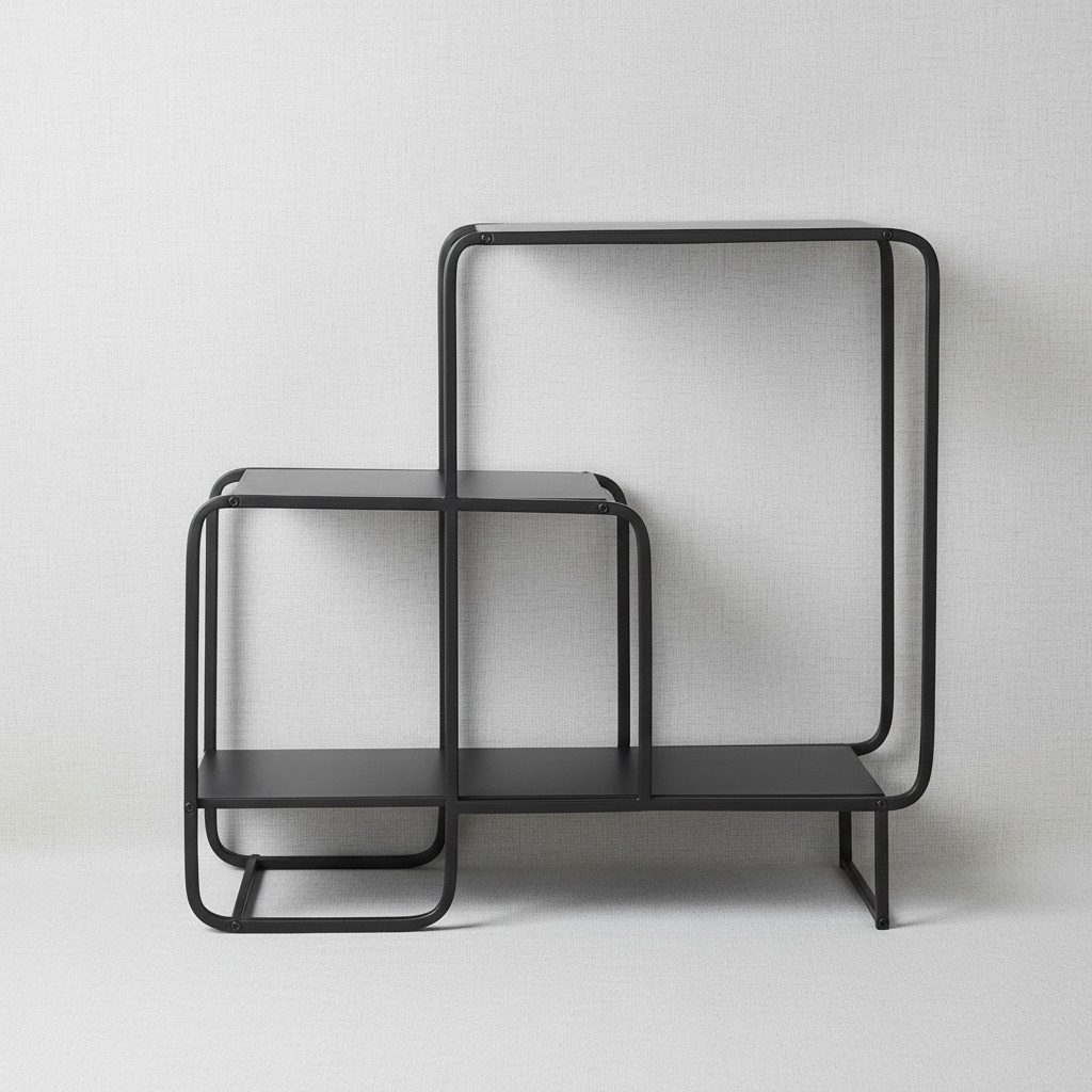 Mica Decorations Standregal Regal schwarz 3 Fächer Metall Konsole