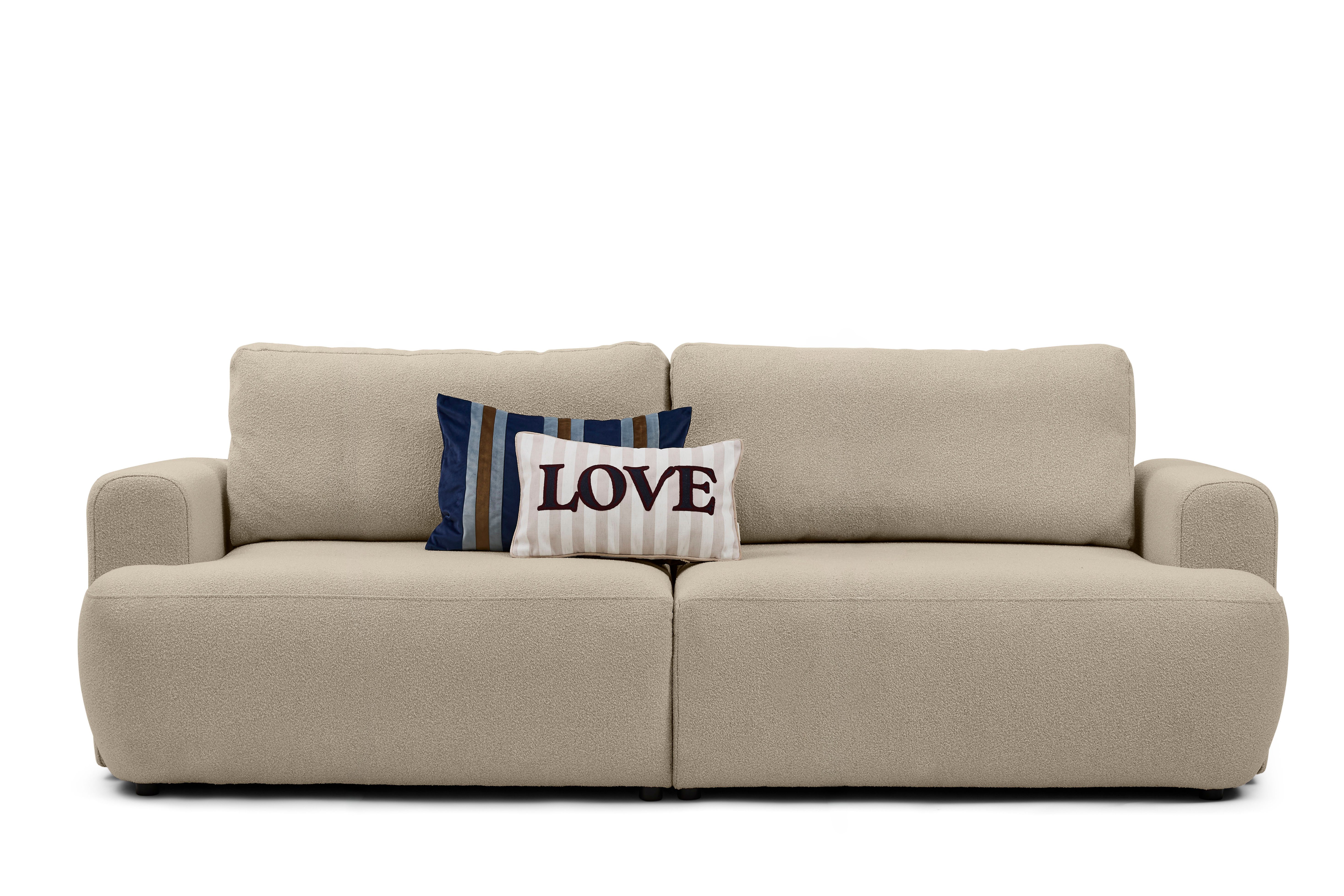 TOM TAILOR HOME Big-Sofa SO SOFT SOFA – klare organische Form mit ausgewogenem Sitzkomfort, 225/287x110 cm, im schönen Boucléstoff, mit optionaler Schlaffunktion