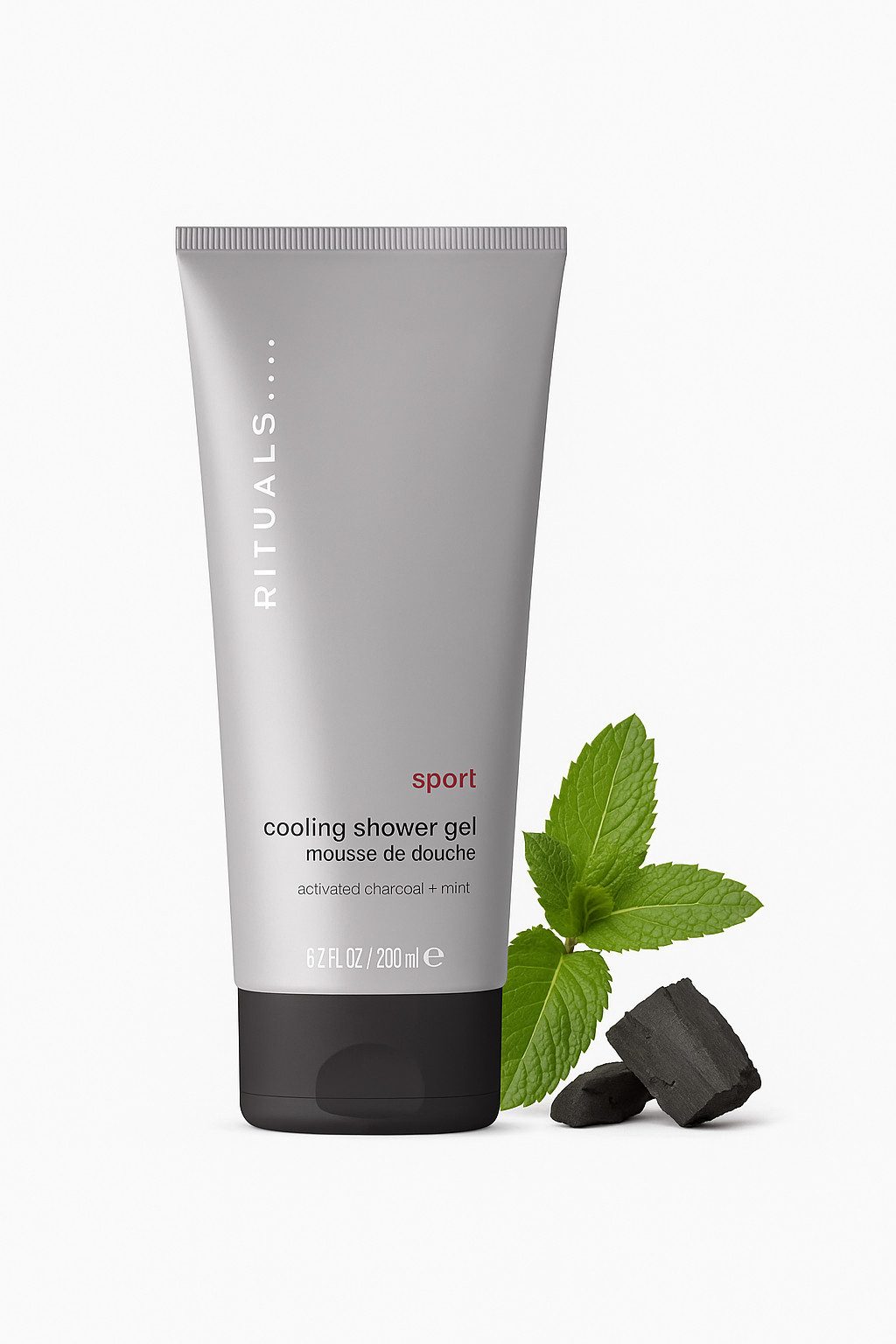 Rituals Duschgel HOMME SPORT Cooling Shower Gel 200ml – mit Kohle- & Minz-Komplex -, Erfrischender Duft von Minze