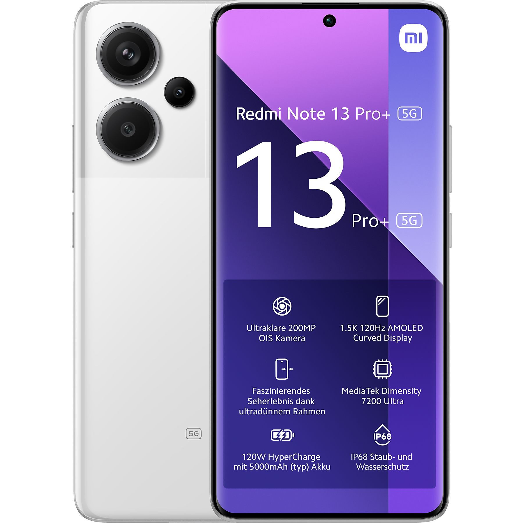 Xiaomi Redmi Note 13 Pro+ 5G 8+256GB Smartphone Handy (6.67 Zoll, 256 GB Speicherplatz, 200 MP Kamera)