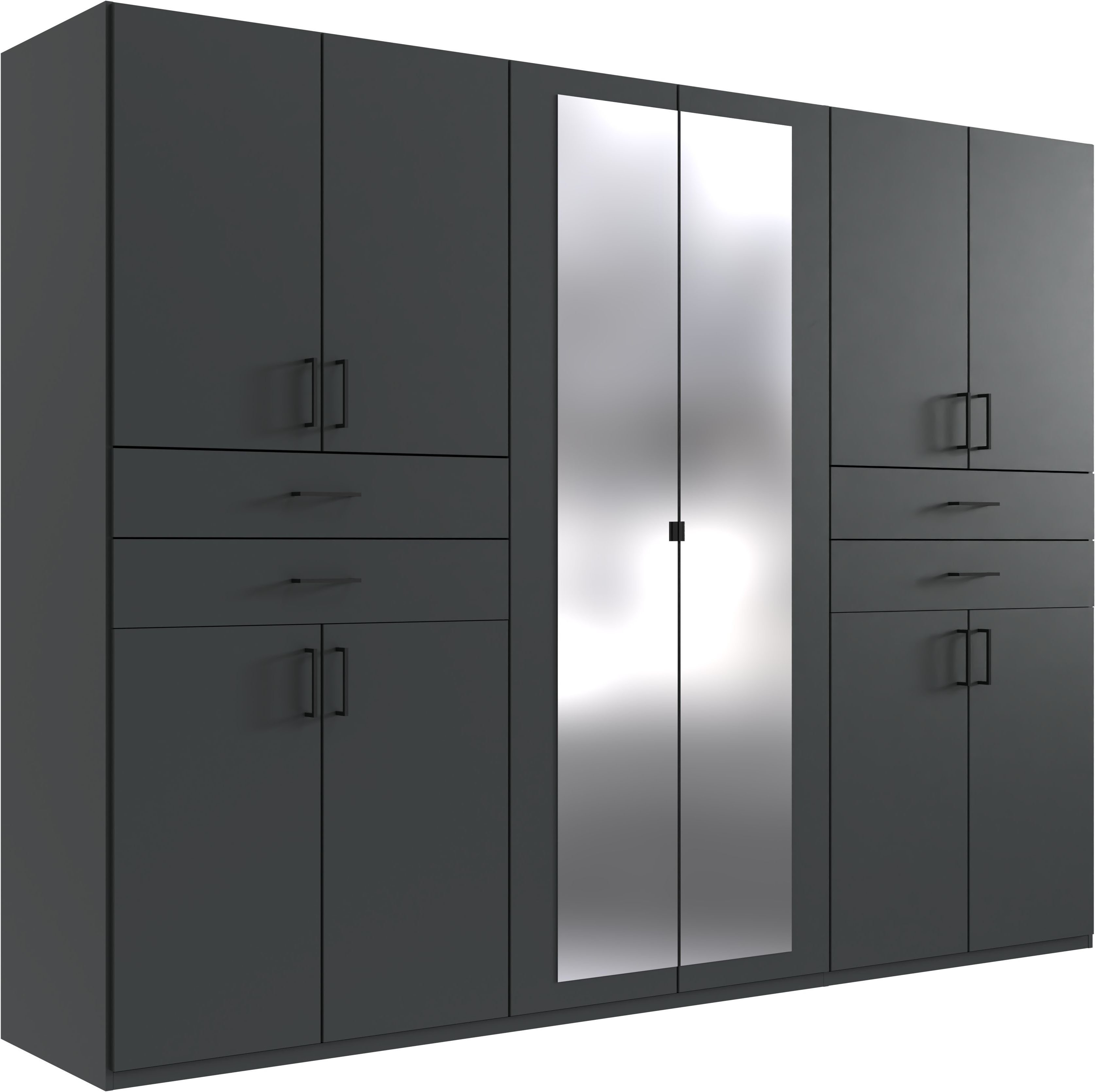 Wimex Kleiderschrank Taiga Kleiderschrank mit Spiegel mit Schubladen auf bequemer Höhe, Garderobe Schlafzimmerschrank