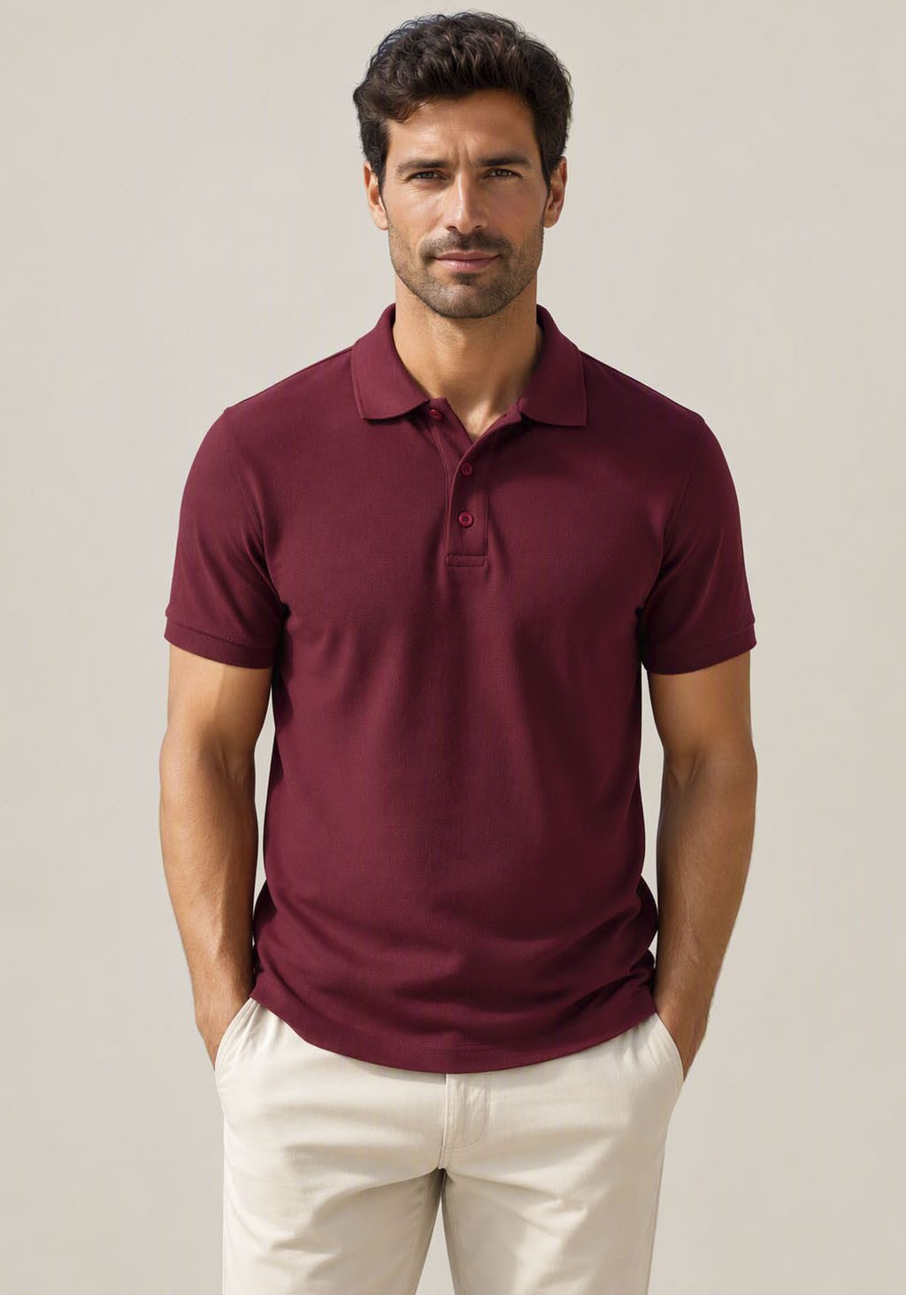 Man's World Poloshirt Kurzarm, lockere Passform, unifarben