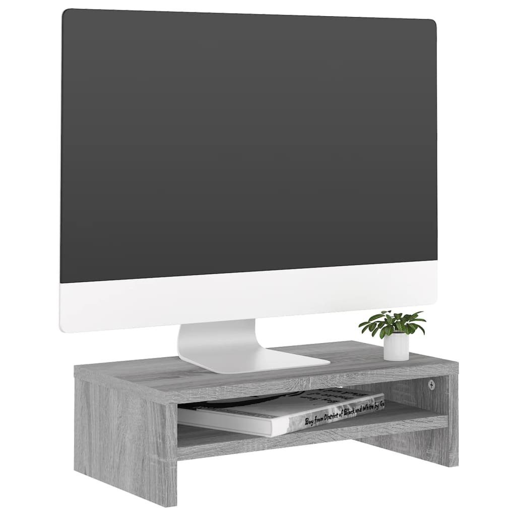 vidaXL TV-Schrank Monitorständer Grau Sonoma 42x24x13 (1-St) cm Holzwerkstoff