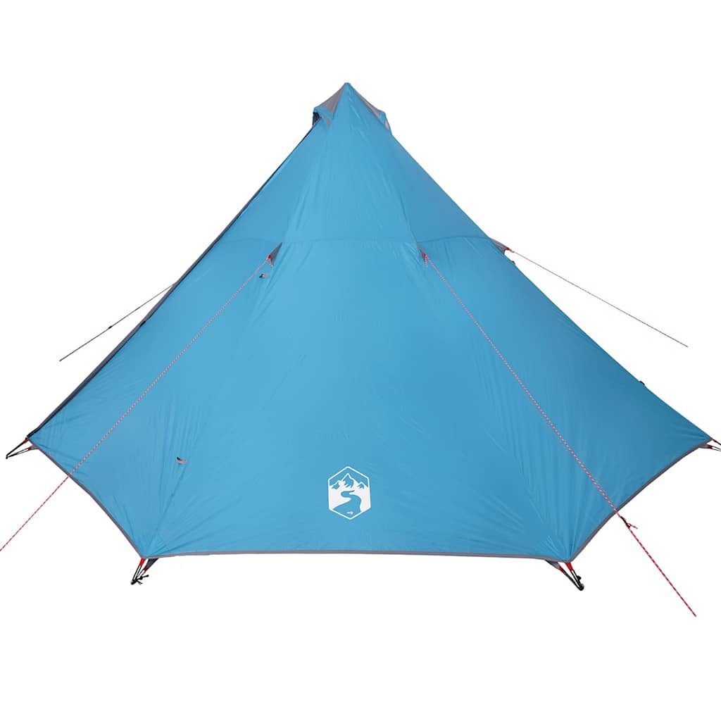 furnicato Faltzelt Familienzelt Tipi 400x400x200 cm Blau, (1 tlg), Campingzelt für 8 Personen mit E-Anschluss und versiegelten Nähten