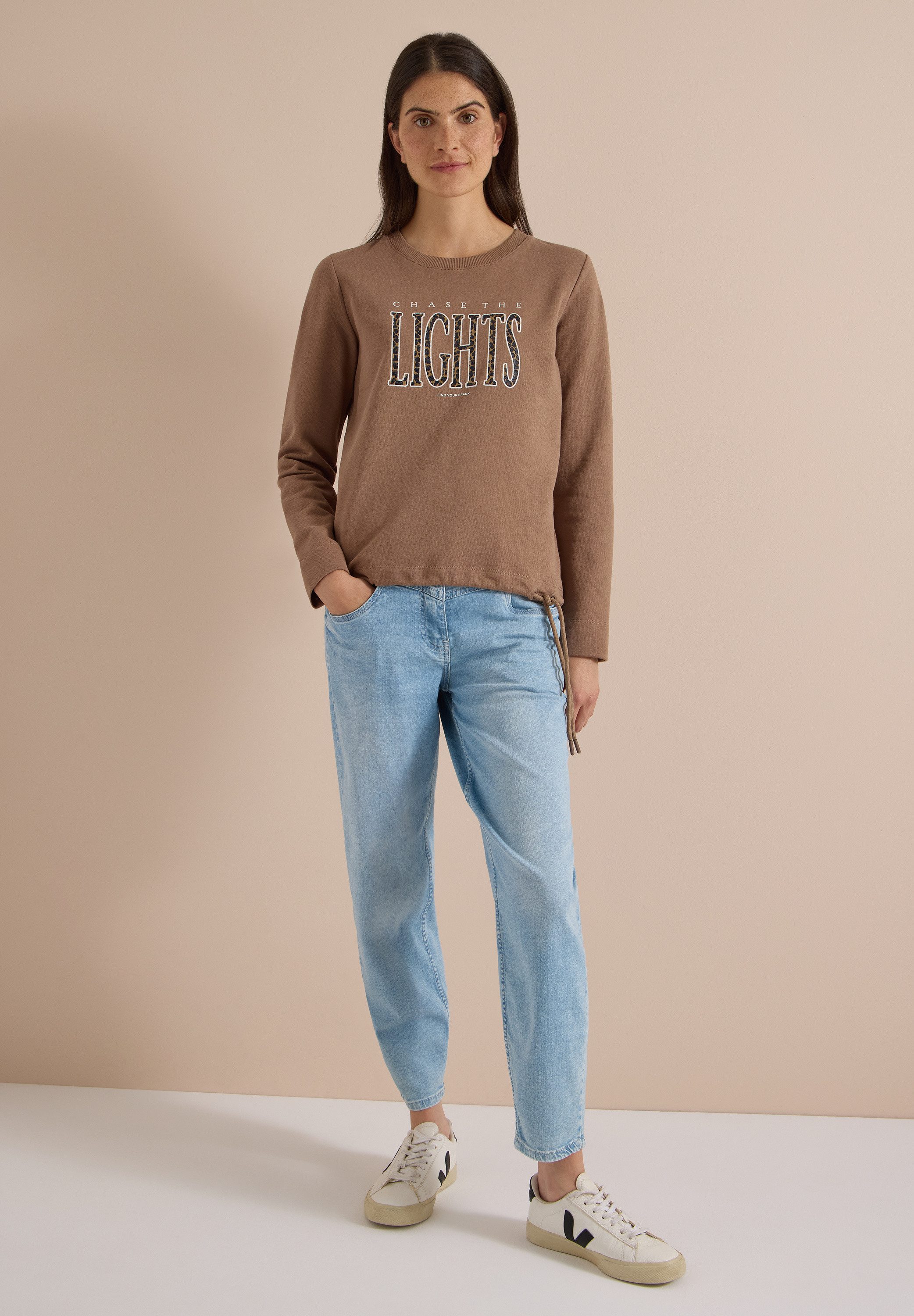 CECIL Sweatshirt mit Tunnelzug am Saum