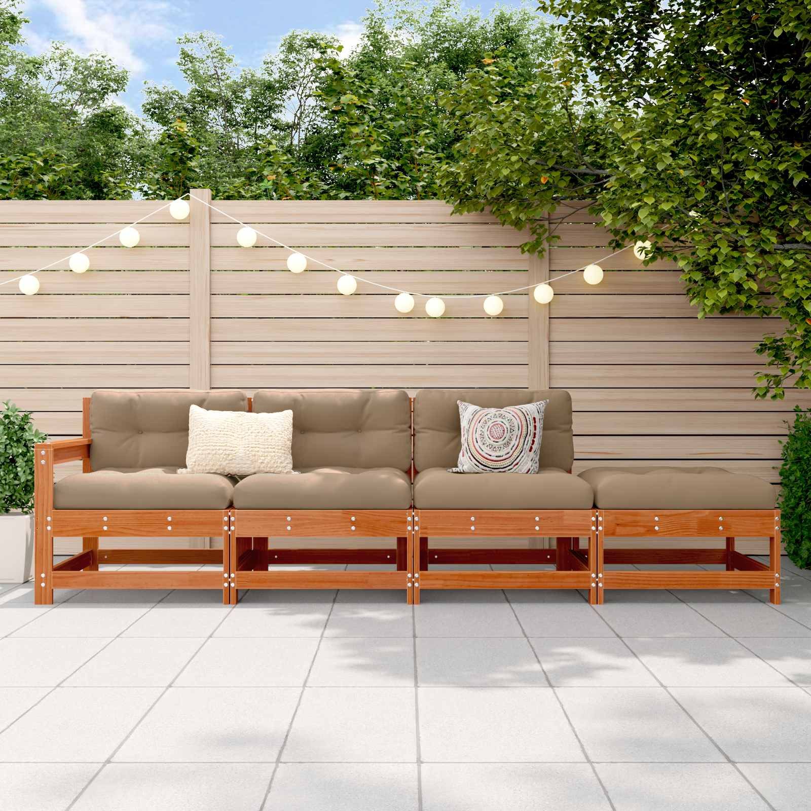 vidaXL Sofaelement Sectional Sofa Einheiten Wachsbraun 252 x 62 x 70,5 cm