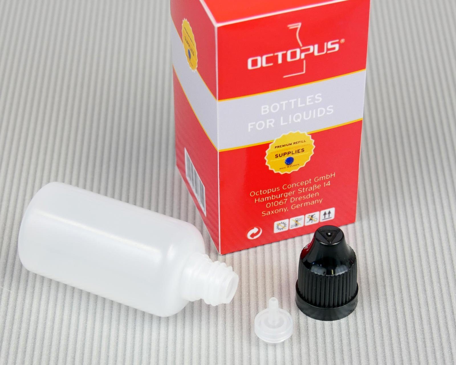 Deckel G14, 1 ml Plastikflaschen OCTOPUS (10 30 10 Kanister LDPE, Tropfeinsatz, schwarz, St)