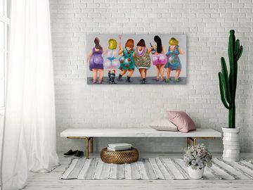 KUNSTLOFT Gemälde Girls Night 120x60 cm, Leinwandbild 100% HANDGEMALT Wandbild Wohnzimmer