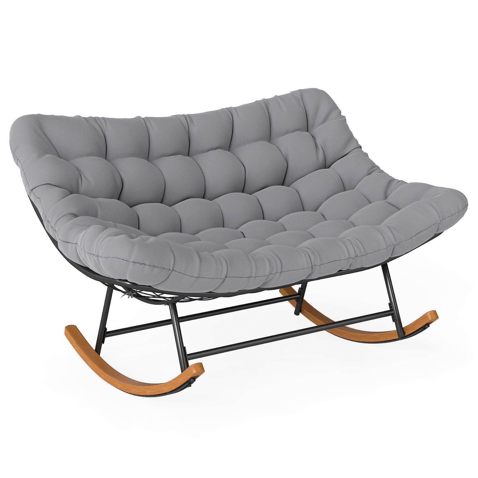 COSTWAY Loungesessel, Schaukelsessel für 2 Personen mit Kissen, bis 320kg