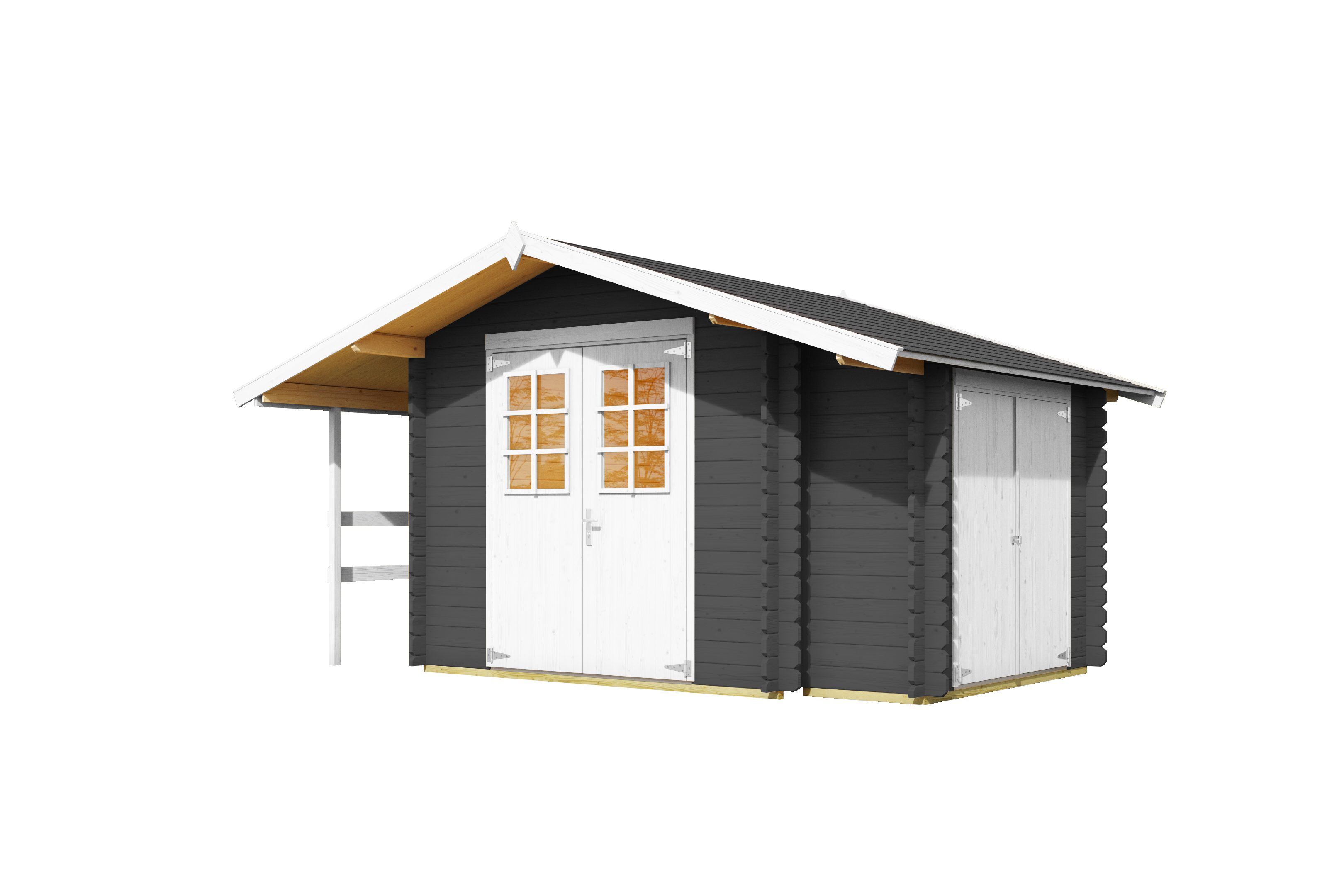 Nordic Holz Gartenhaus Vilano 2, BxT: 385x291 cm, mit 3 getrennten Bereiche