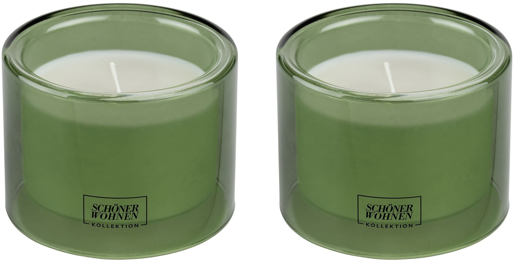 SCHÖNER WOHNEN-Kollektion Duftkerze »Basil M« (2-tlg), im Glas, würziger & lebendiger Duft, Brenndauer 30 - 40 Stunden