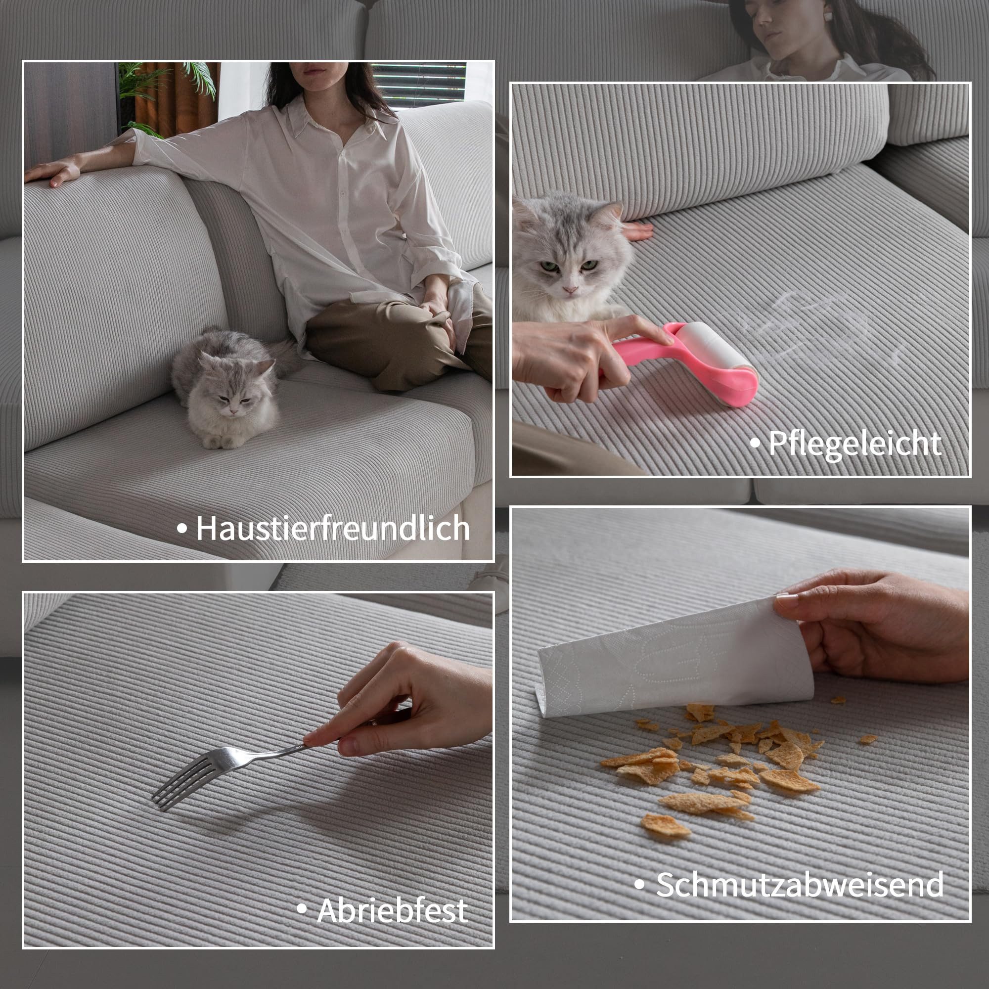 Coonoor Sofahusse 1/2/3/4 Sitz, Stretch Sofa Sitzkissenbezug, Rutschfester günstig online kaufen