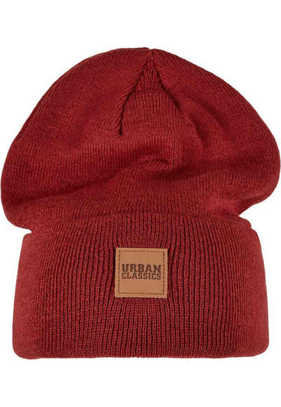 URBAN CLASSICS Beanie Urban Classics Unisex Synthetic Leatherpatch Long Beanie (1-St)