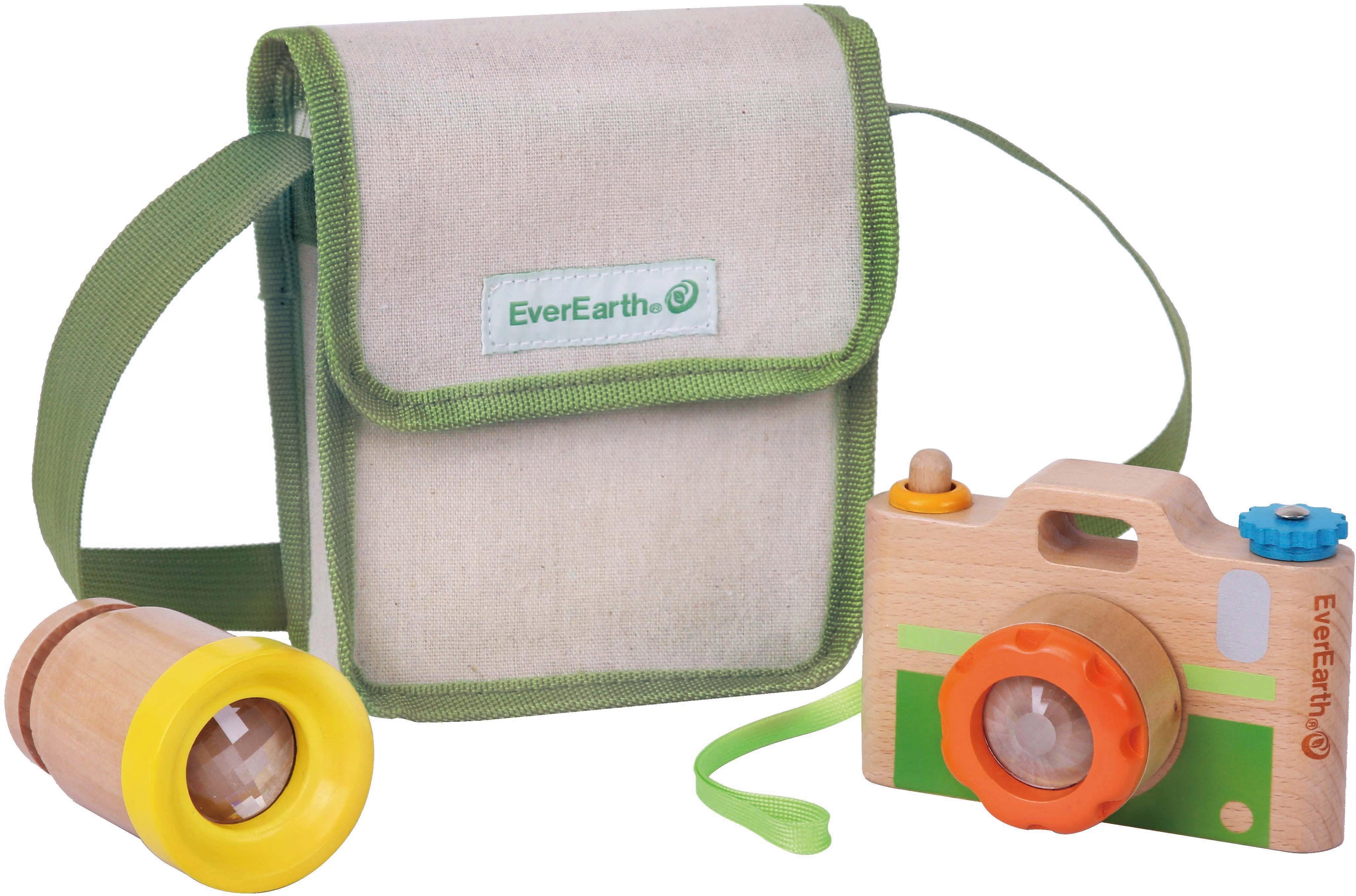 Image of EverEarth® Spielzeug-Kamera, mit Fernrohr und Umhängetasche, FSC®-Holz aus gewissenhaft bewirtschafteten Wäldern