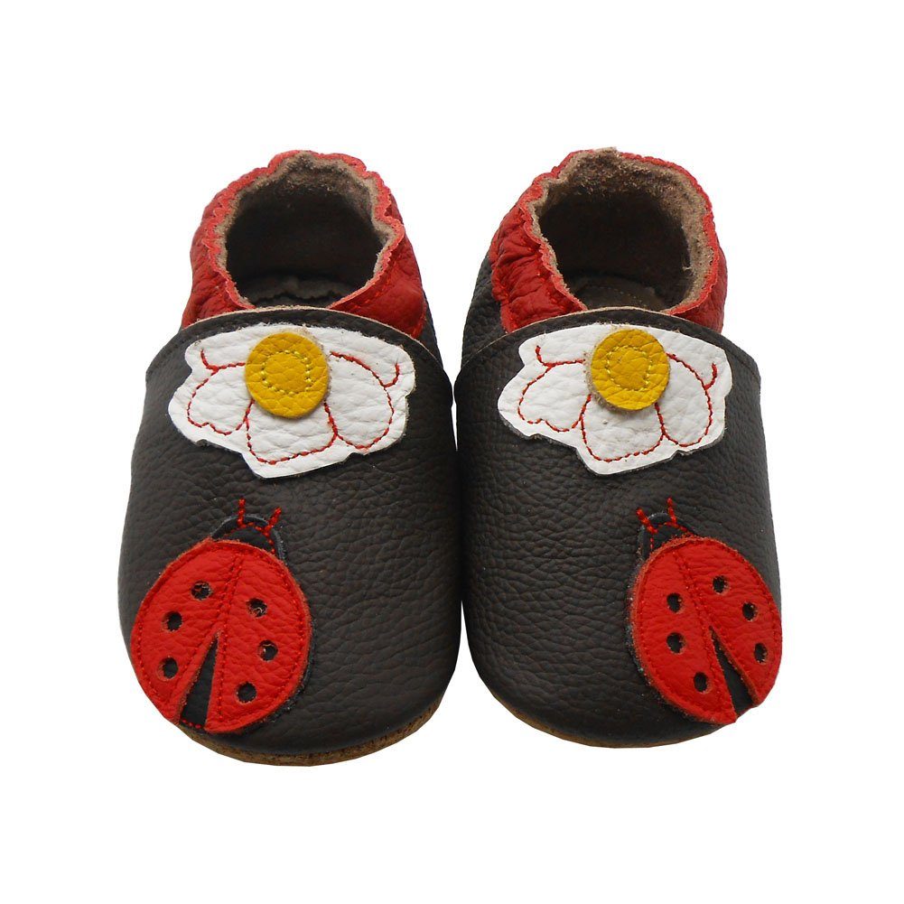 Yalion Weiche Leder Lauflernschuhe Hausschuhe Lederpuschen Maikäfer Krabbelschuh