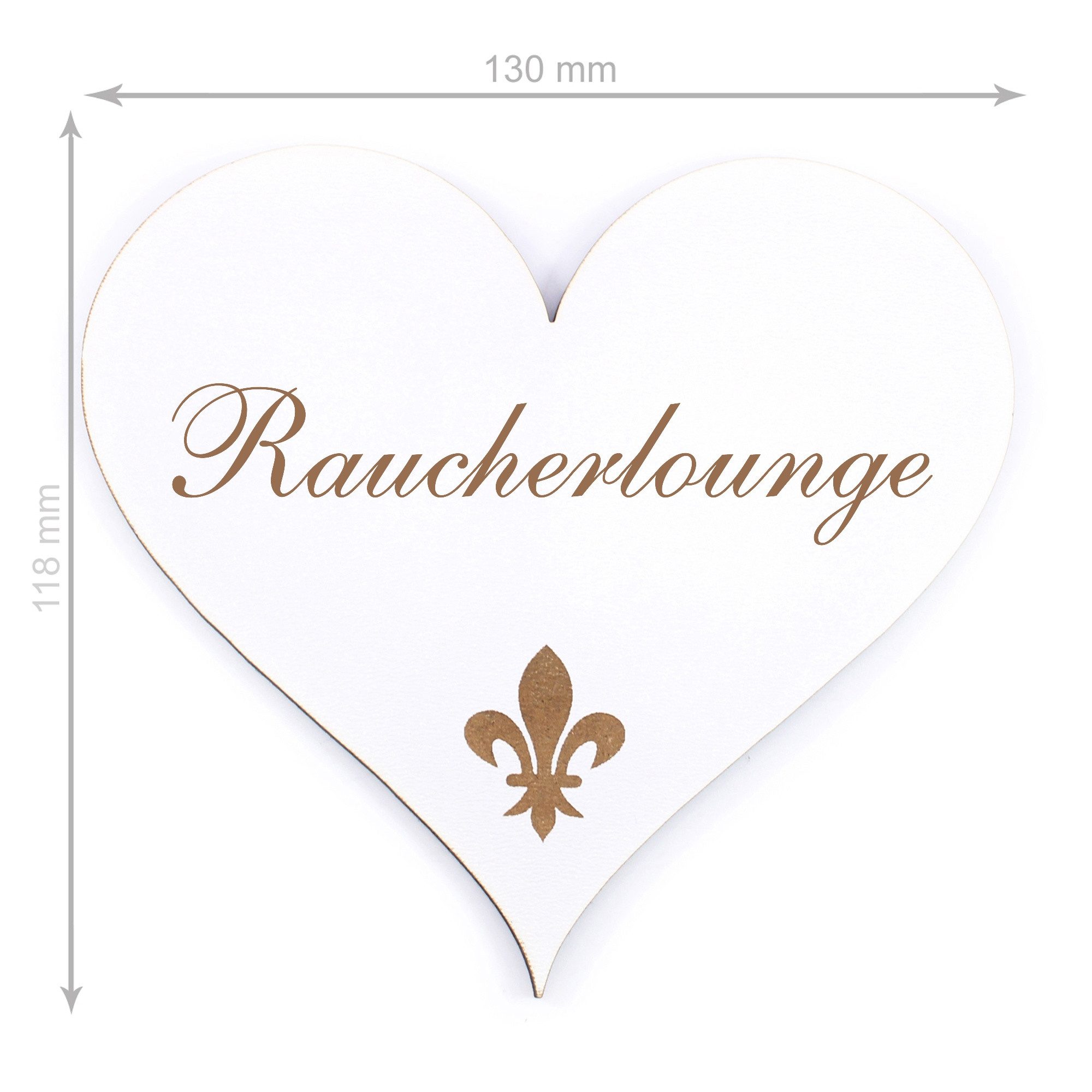 Thumbnail - Dekolando Hinweisschild Türschild Herz - Raucherlounge - Schild 13 x 12 cm - Schilder Türschil