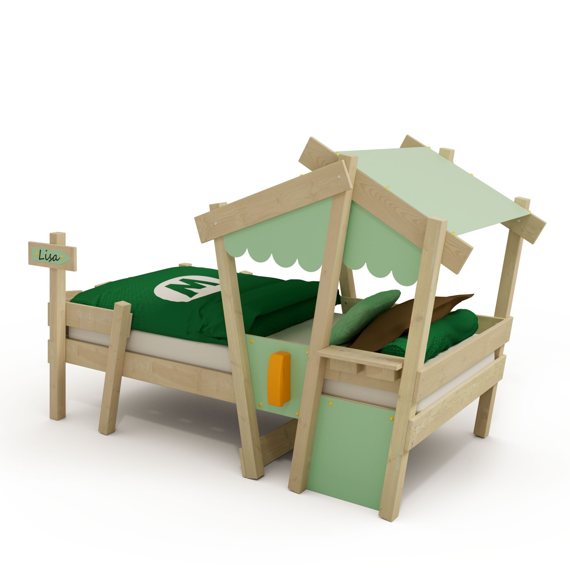 Wickey Kinderbett CrAzY Comfy 90x200 cm – Abenteuerliches Design für Kinderträume (Kreativer Spiel- und Schlafbereich, Einzelbett), Massives, langlebiges Holz