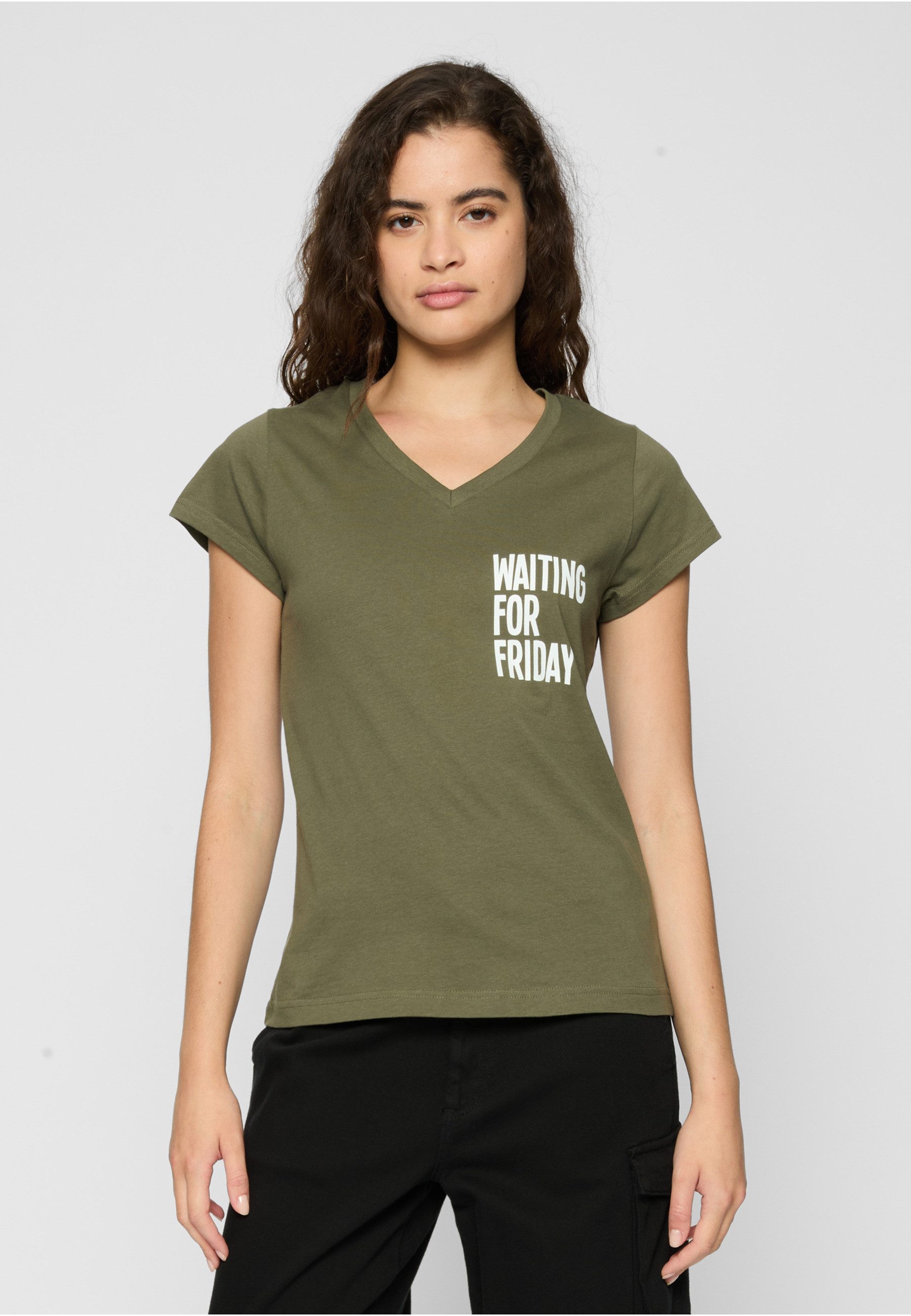 MisterTee T-Shirt MisterTee Damen Ladies Waiting For Friday Box Tee (1-tlg)