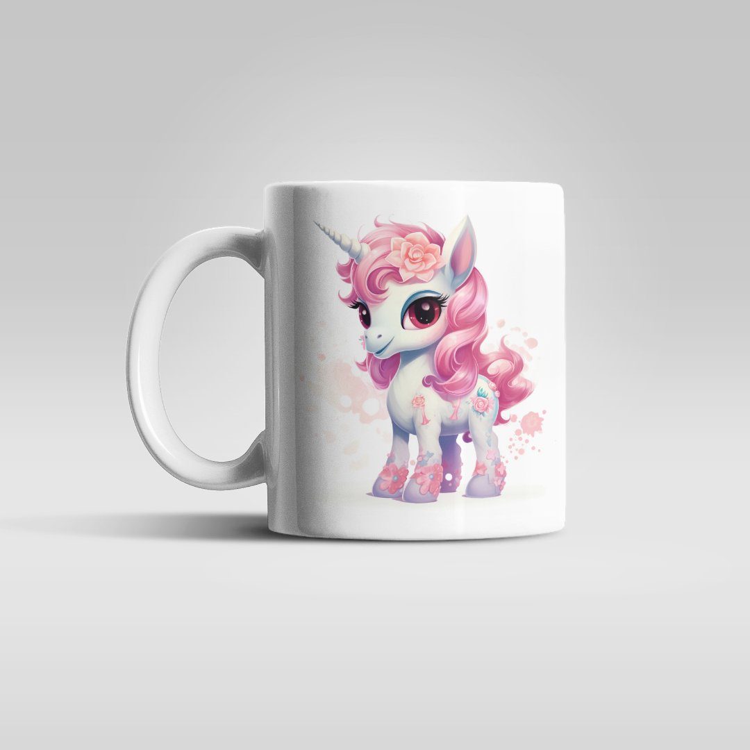 WS-Trend Tasse Süßes Einhorn Kinder Teetasse Tasse Geschenkidee, Keramik, 330 ml