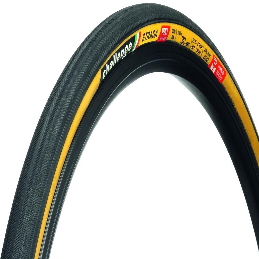 Challenge Fahrradreifen Challenge Road-Reifen Strada Pro Handmade Clincher 30-622 Schwarz/brau
