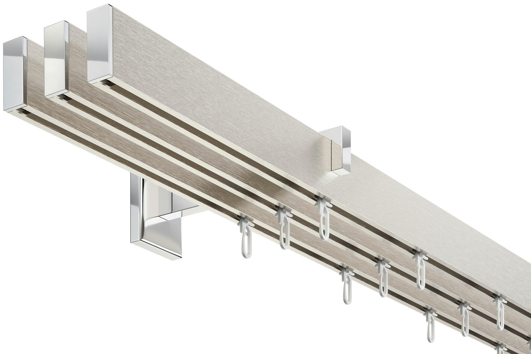 DécoProfi Innenlaufschiene Gardinenstange eckig LONG 3-läufig, günstig online kaufen
