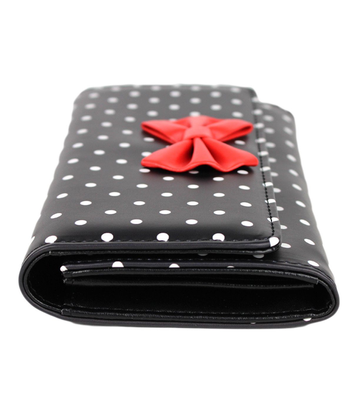 Schompi Geldbörse XXL Vintage Geldbeutel Polka Dots Muster Schleife, Punkten Rockabilly, 50er Jahre Portemonnaie Gepunktet – Bild 5 von 5