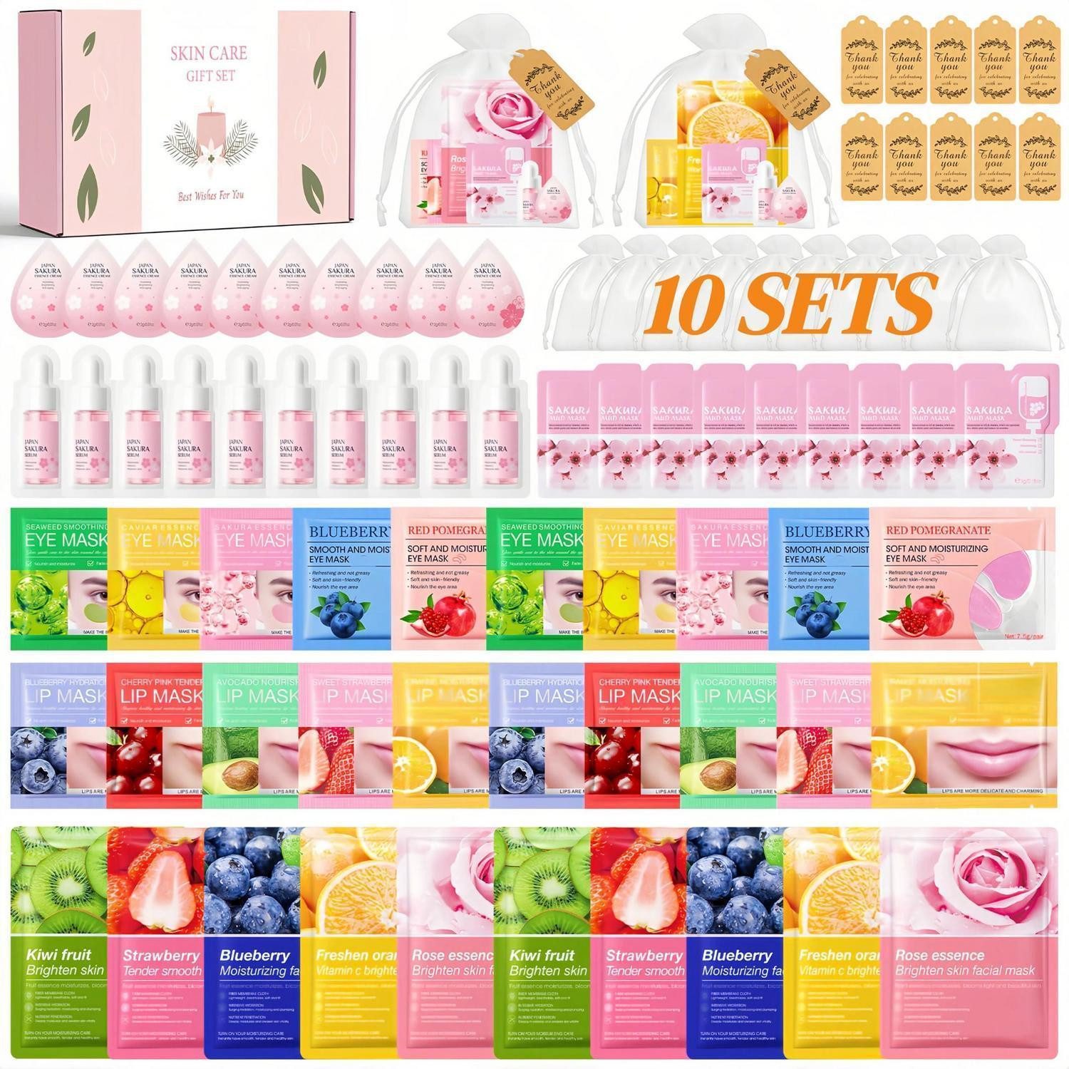 LuxusKollektion Pflege-Geschenkset Hautpflege Geschenkset 80 Teile Spa Party Zubehör