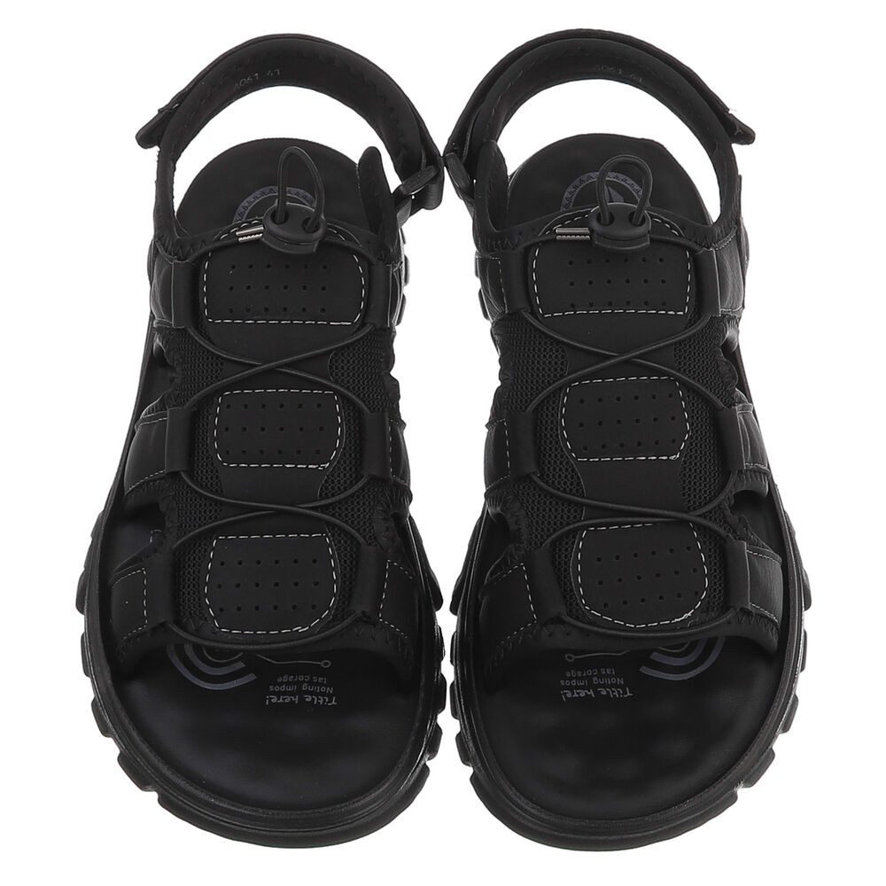 Coolwalk Herren Sandalen-Slipper sportlich mit Schnellverschluss Sandale (91917994) Flach Sandalen in Schwarz – Bild 4 von 5