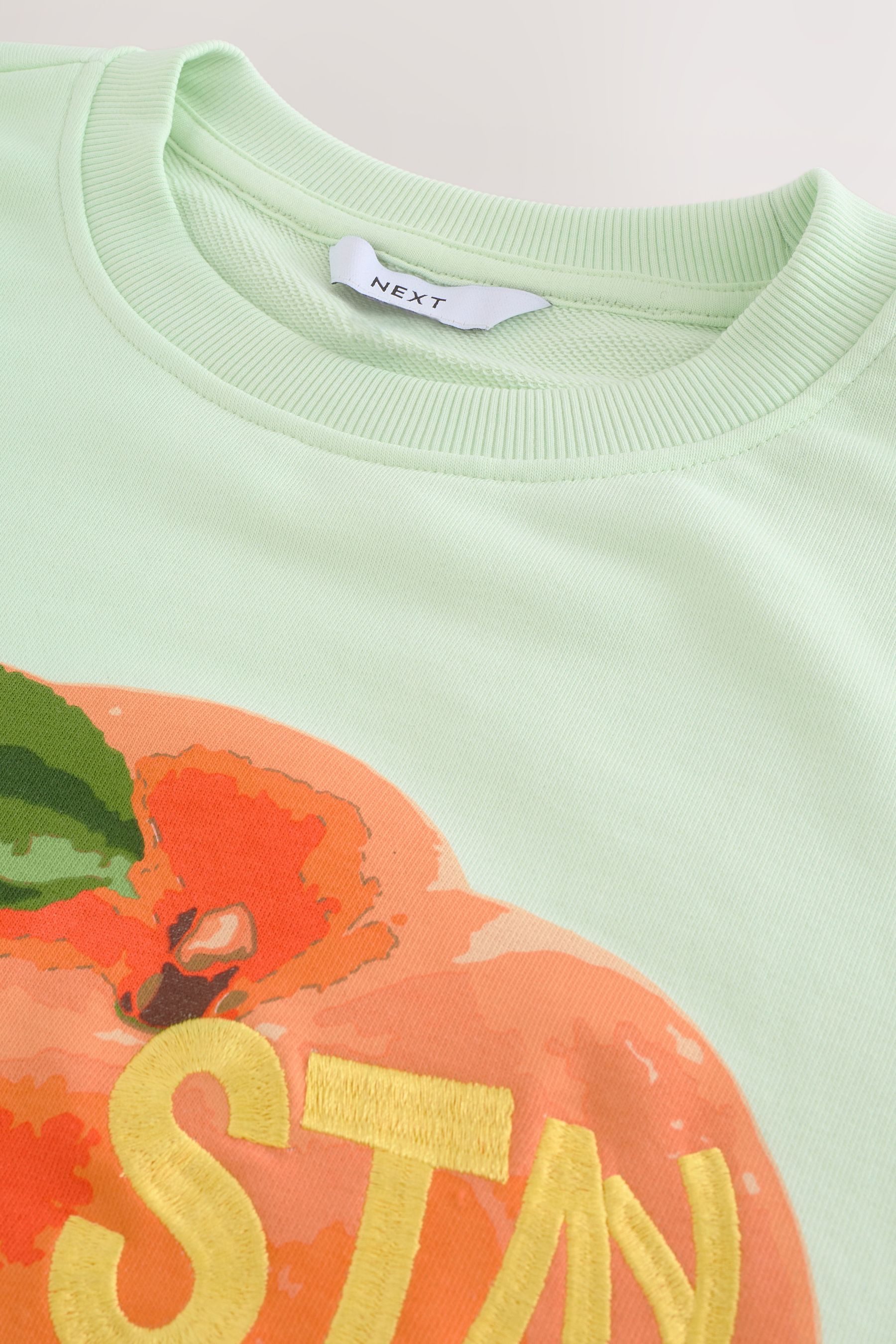 Next Sweater Langes Rundhals-Sweatshirt mit Print, Stay Peachy (1-tlg) günstig online kaufen