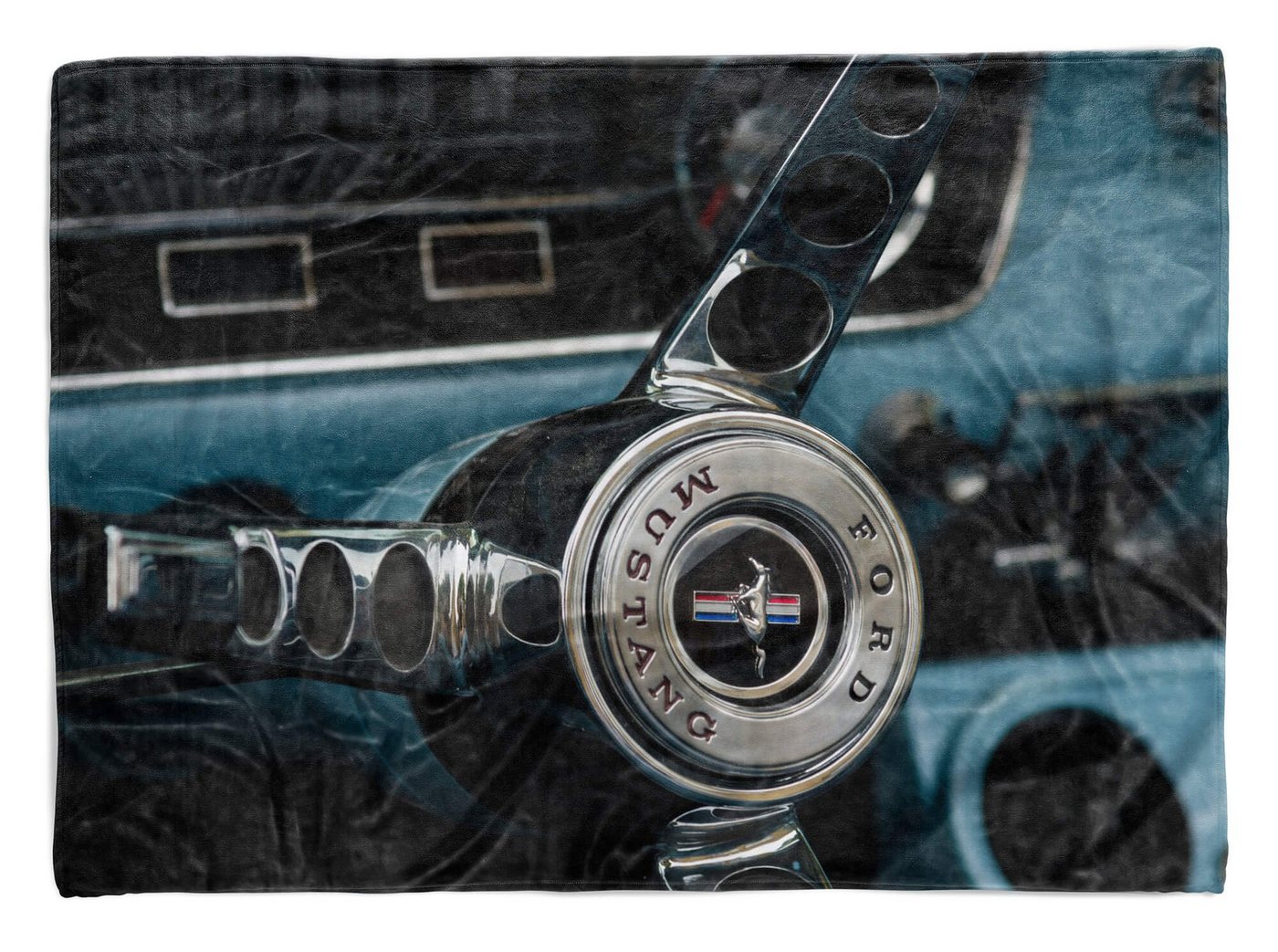 Handtücher Handtuch Strandhandtuch Saunatuch Kuscheldecke mit Fotomotiv Ford Mustang 66er, Baumwolle-Polyester-Mix (1-St), Handtuch
