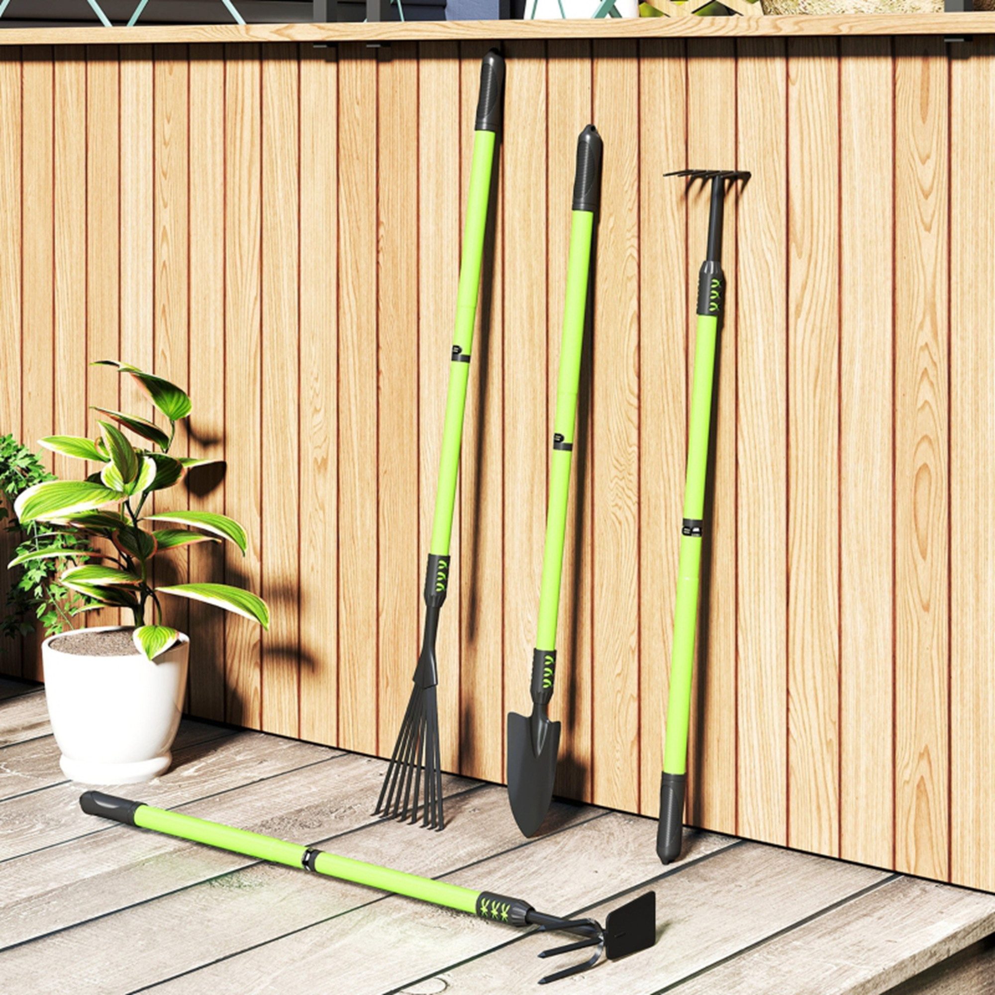 MC Star Gartenpflege-Set Gartenwerkzeug-Set 4 Stück Gartengeräte-Set mit Sc günstig online kaufen