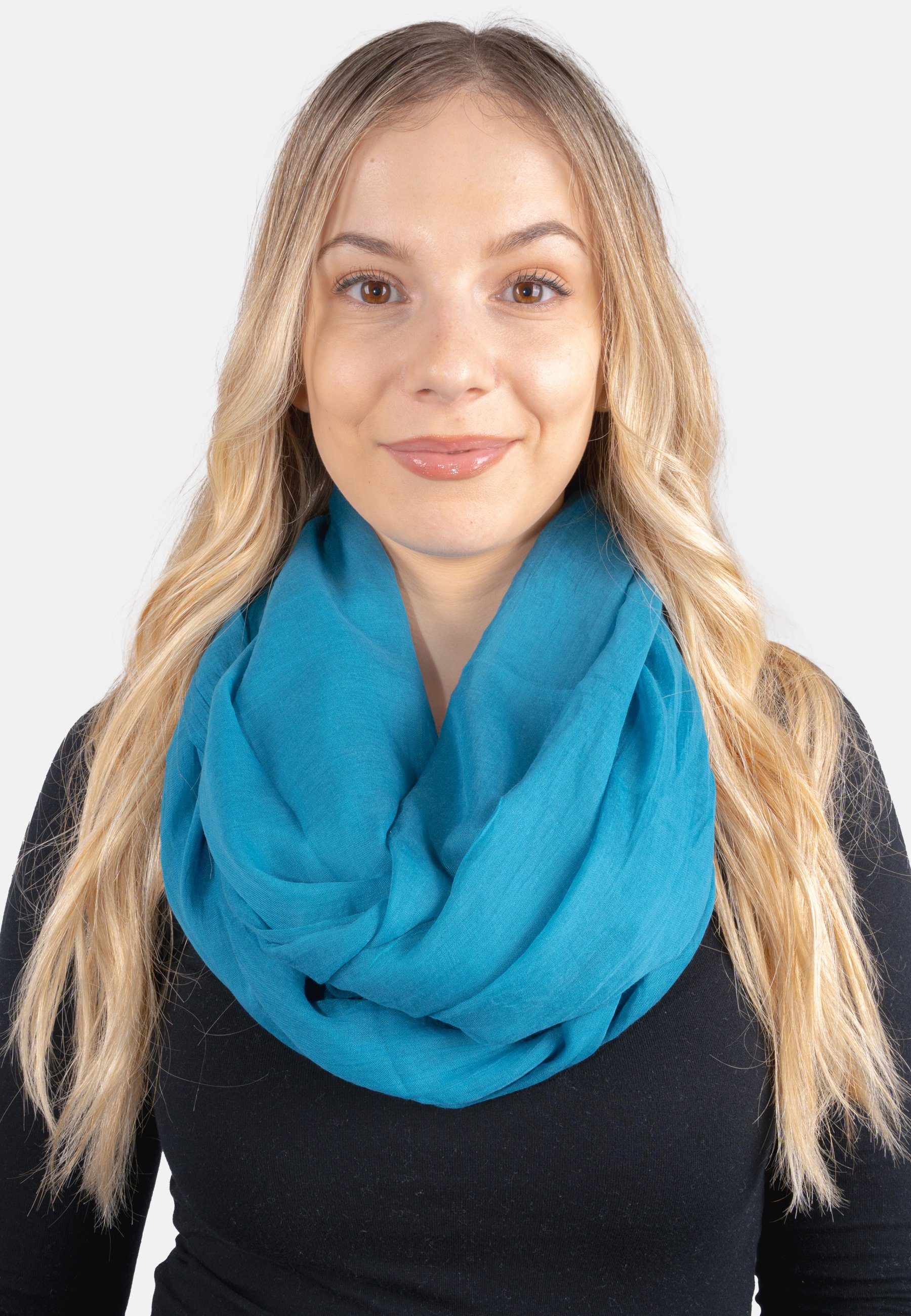 Seasons of April Loop Loop Carina Uni, Leichter & weicher Damen Loop Schal Schlauchschal in uni Farben