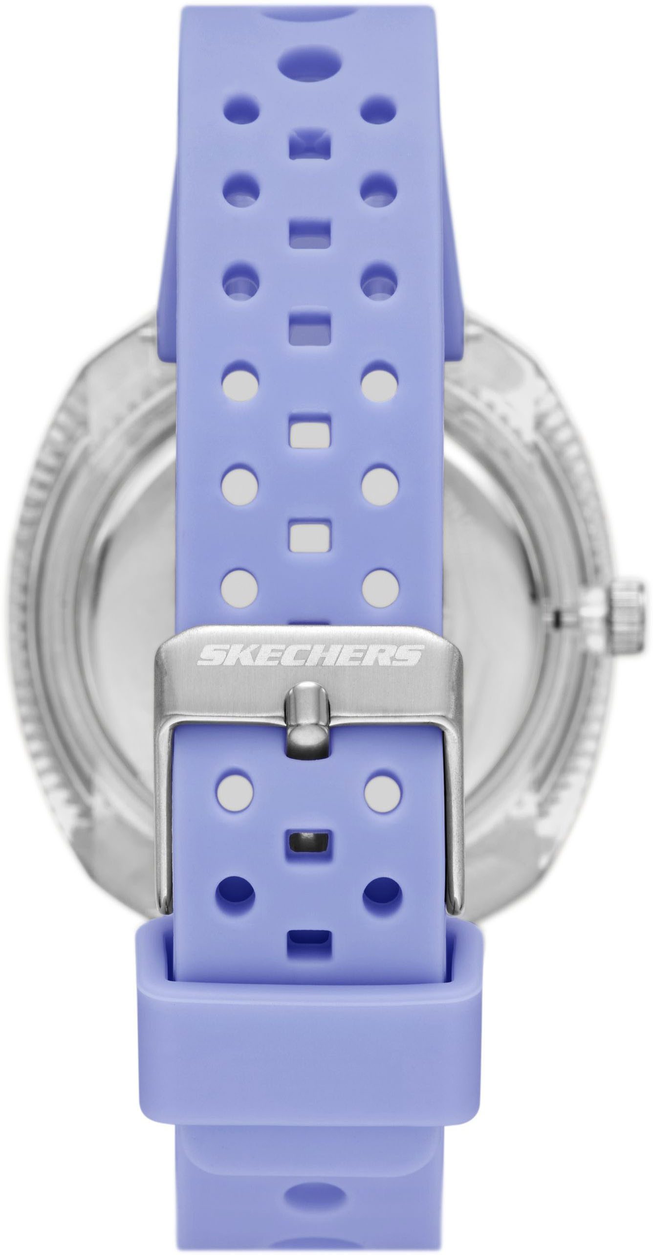 Skechers Quarzuhr PALMERA SR6321, Armbanduhr, Damenuhr, Silikonarmband, analog, Glassteine