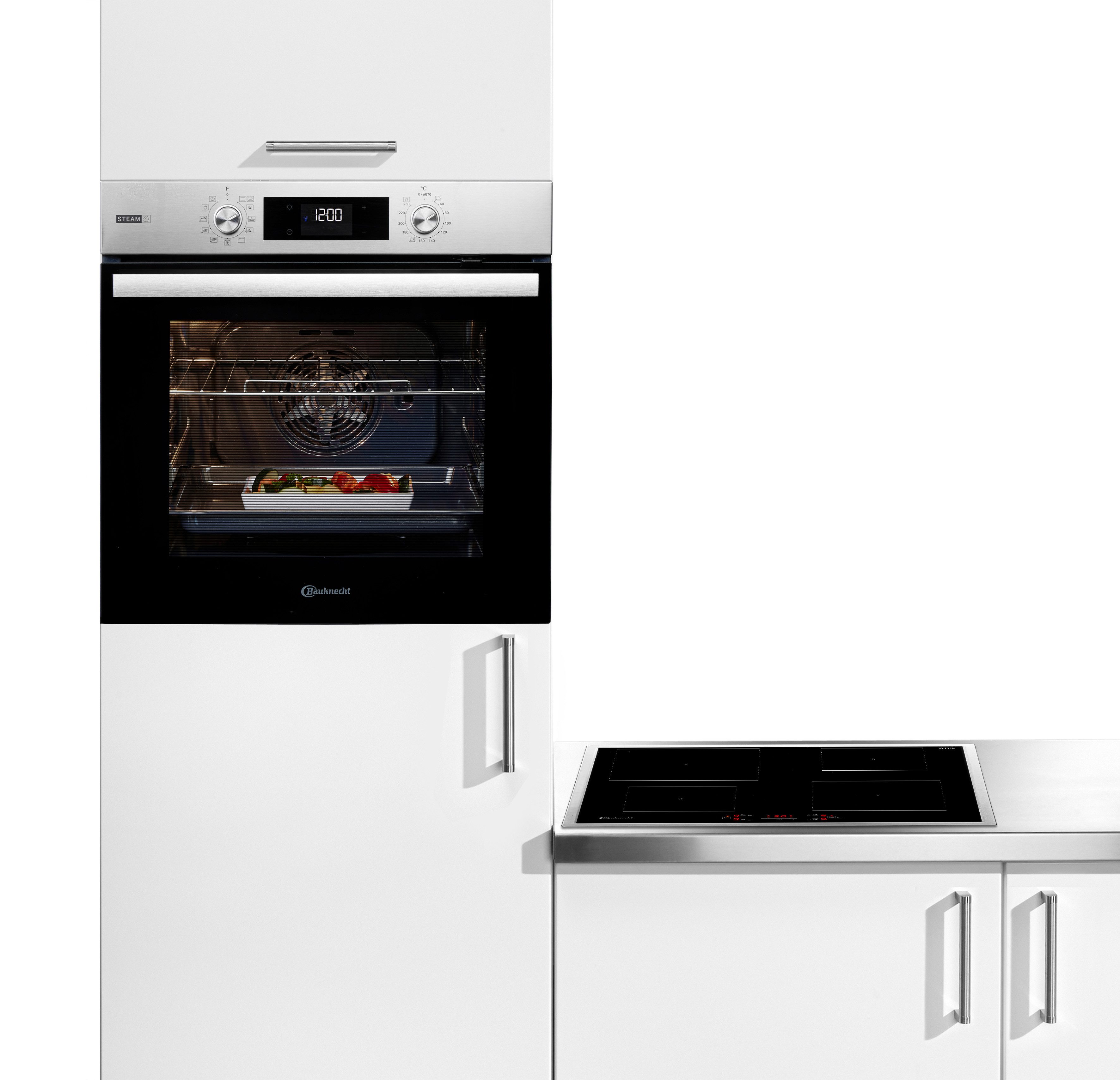 BAUKNECHT Backofen-Set BAKO 780 Steam IND IN, mit 1-fach-Teleskopauszug, Hydrolyse, GentleSteam – für ein saftiges Inneres und ein knuspriges Äußeres