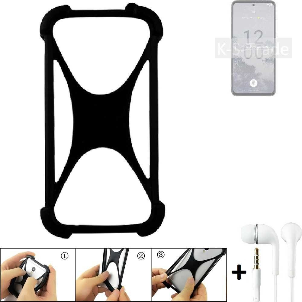 K-S-Trade Handyhülle für Nokia X30 5G, Handy-Hülle + headphones Schutz-Hülle Bumper Silikon Cover Case