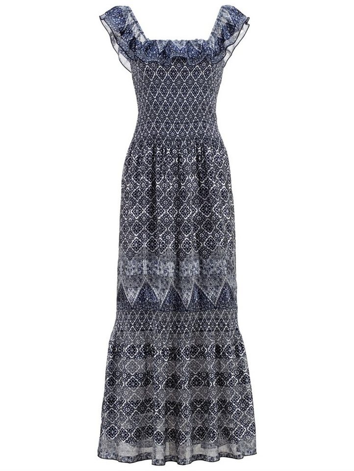 Alba Moda Kleid im Carmen-Stil in blau