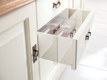 Casamia Highboard Hochanrichte Highboard Novara 3-türig mit 3 Schubladen weiß massiv