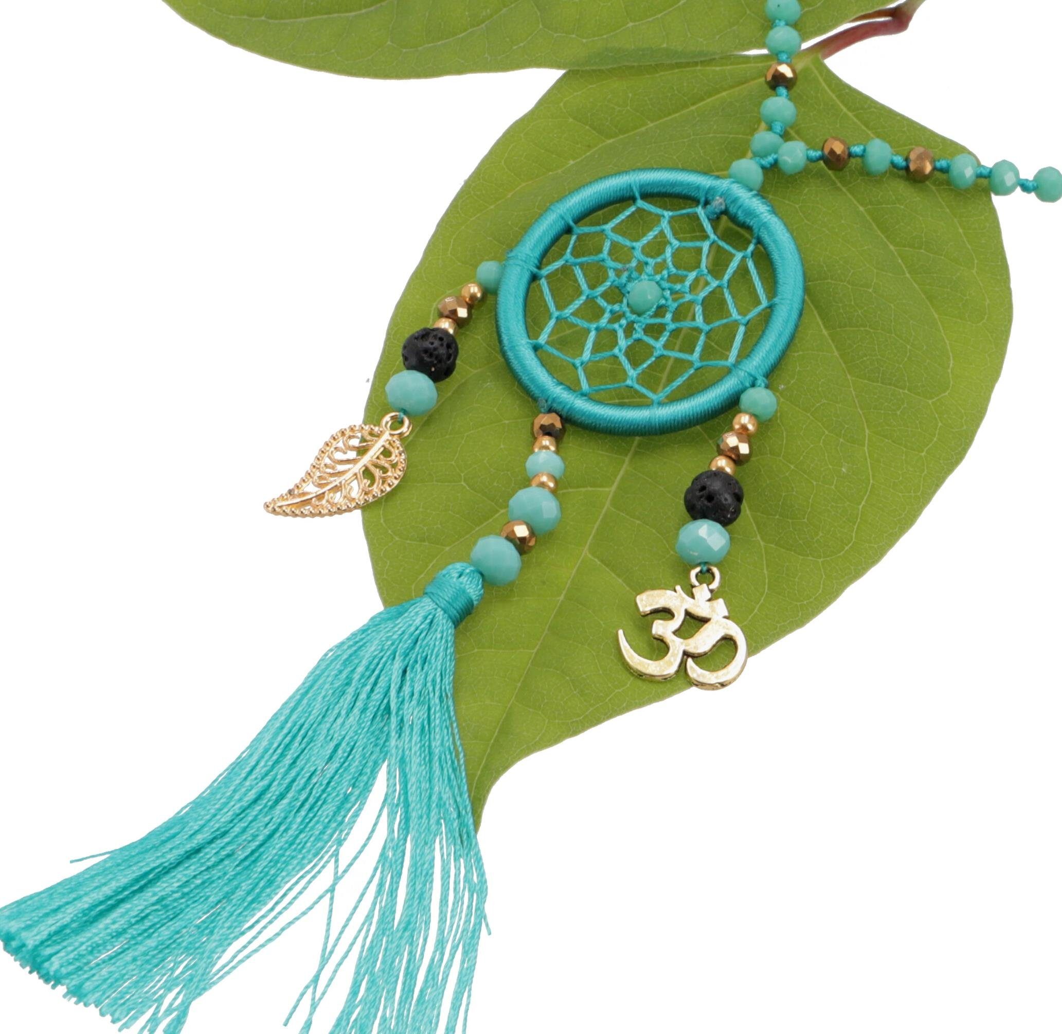 Guru-Shop Perlenkette Ethno Kette, Modeschmuck Kette Traumfänger -..