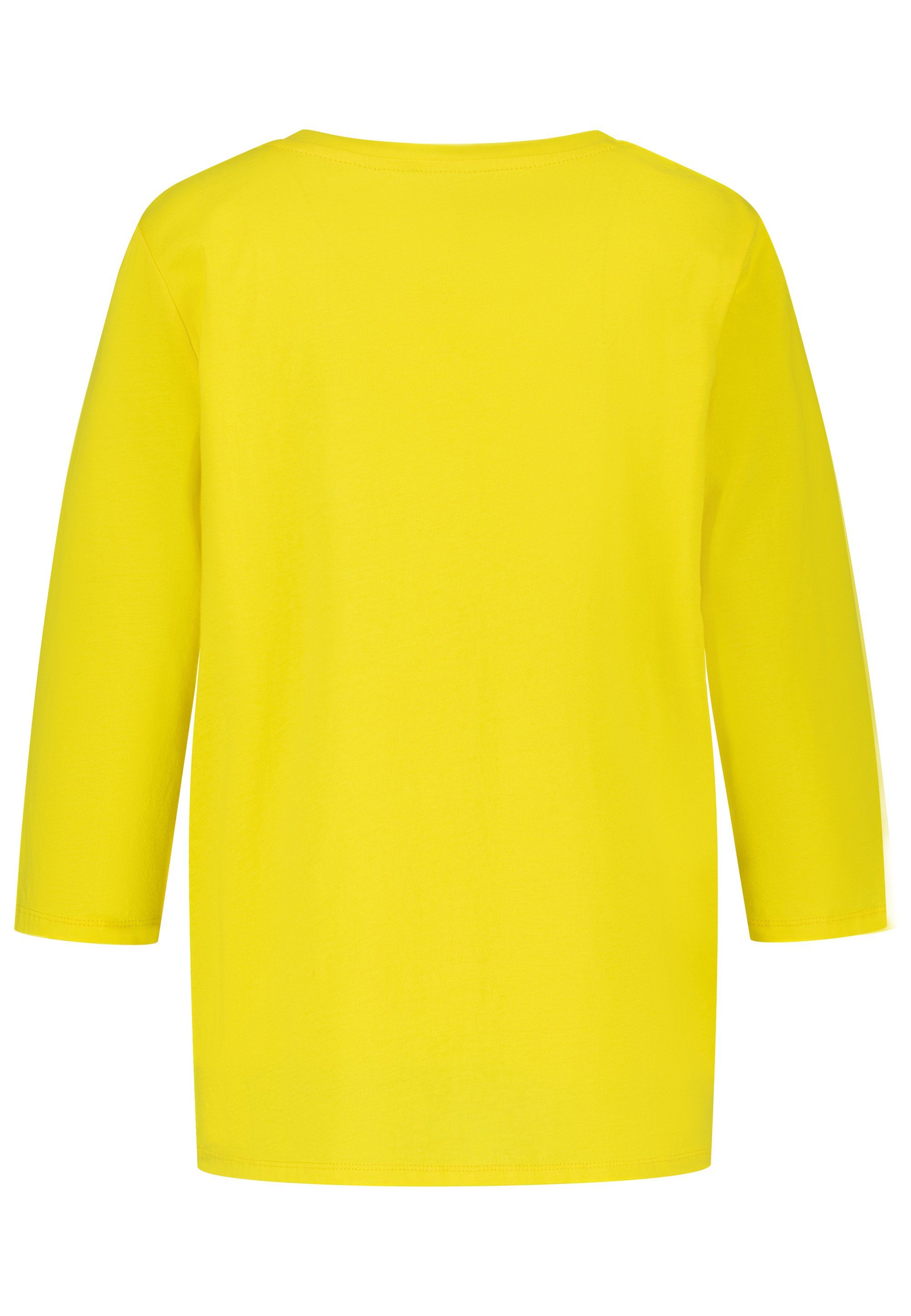 gelb glänzendem October Langarmshirt mit Sternchen-Besatz