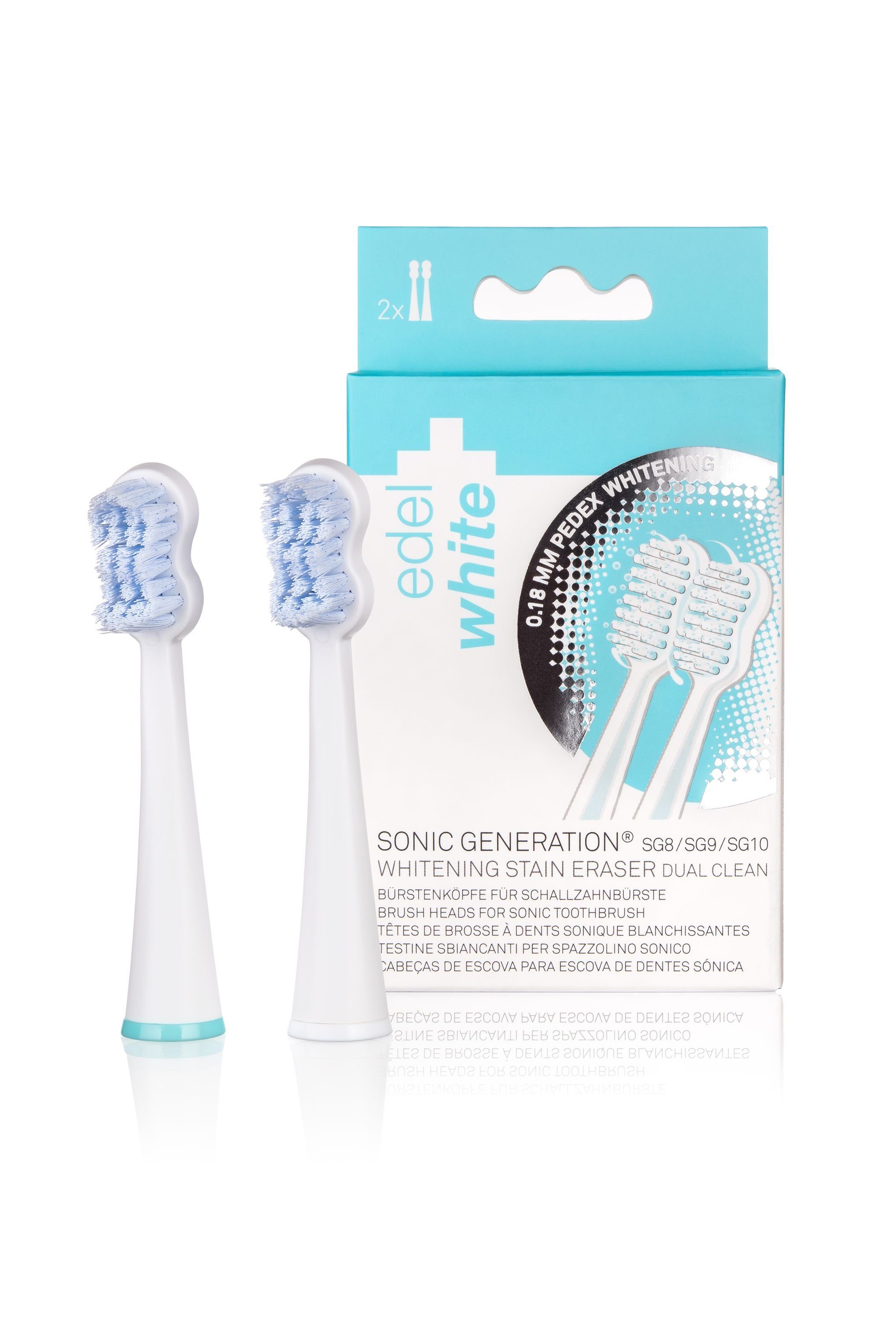 edel+white Aufsteckbürsten Whitening Stain Eraser Dual Clean