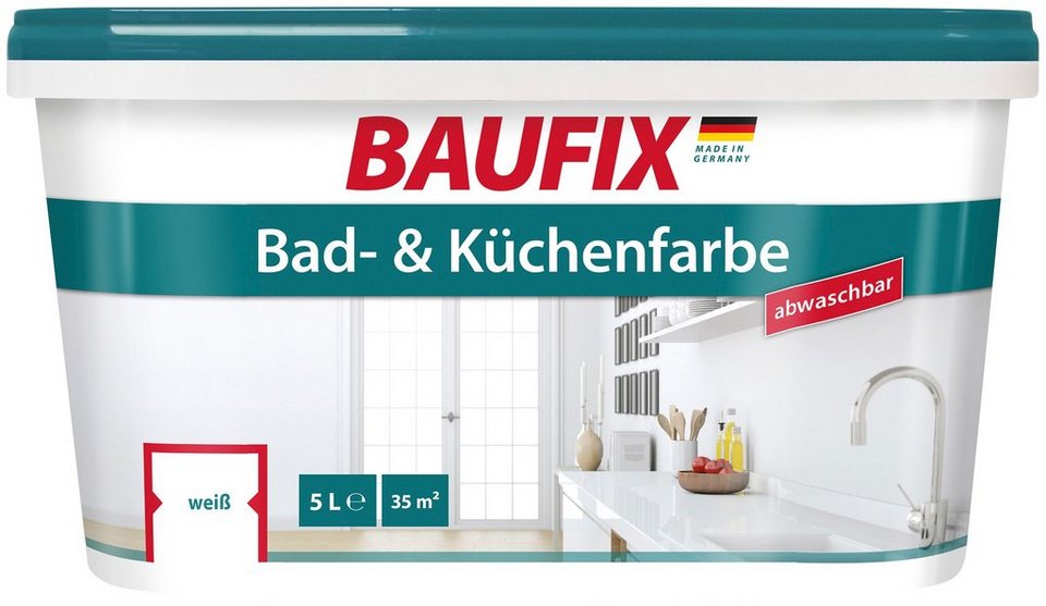 BAUFIX Wand- und Deckenfarbe »Bad und Küchenfarbe«, abwasch- und abtönbar, 5 L online kaufen | OTTO BAUFIX Wand- und Deckenfarbe »Bad und Küchenfarbe«, abwasch- und abtönbar, 5 L online kaufen | OTTO