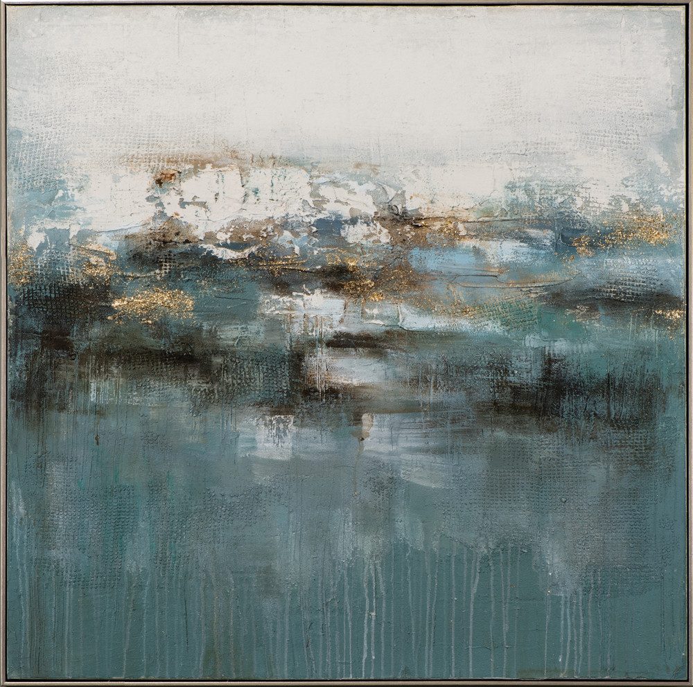 ArtUniverse Gemälde Abstrakt in Blaugrün 102 x 102 cm, Abstrakt