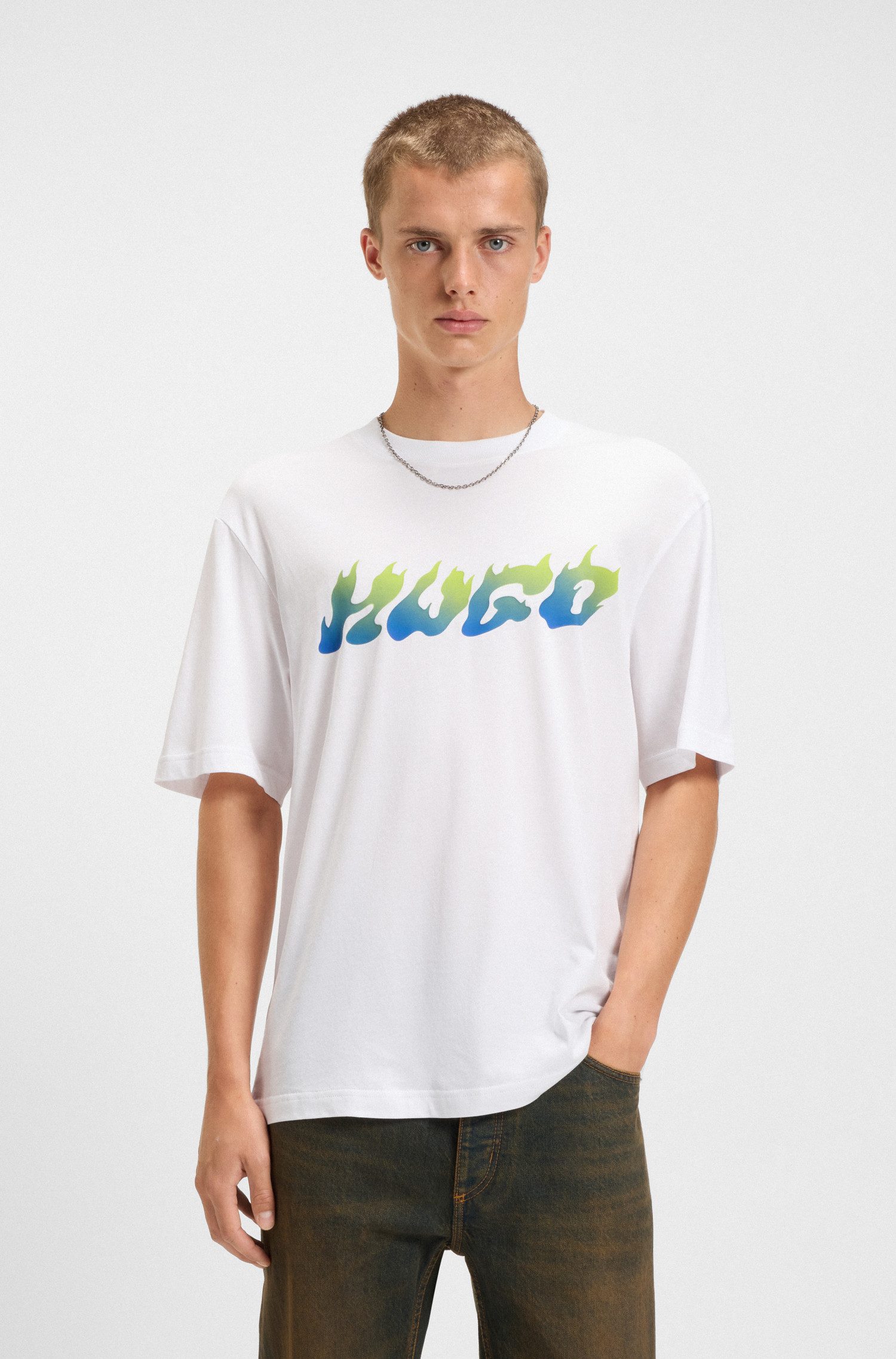 HUGO Blue T-Shirt Napolux Rundhalsausschnitt, regular günstig online kaufen