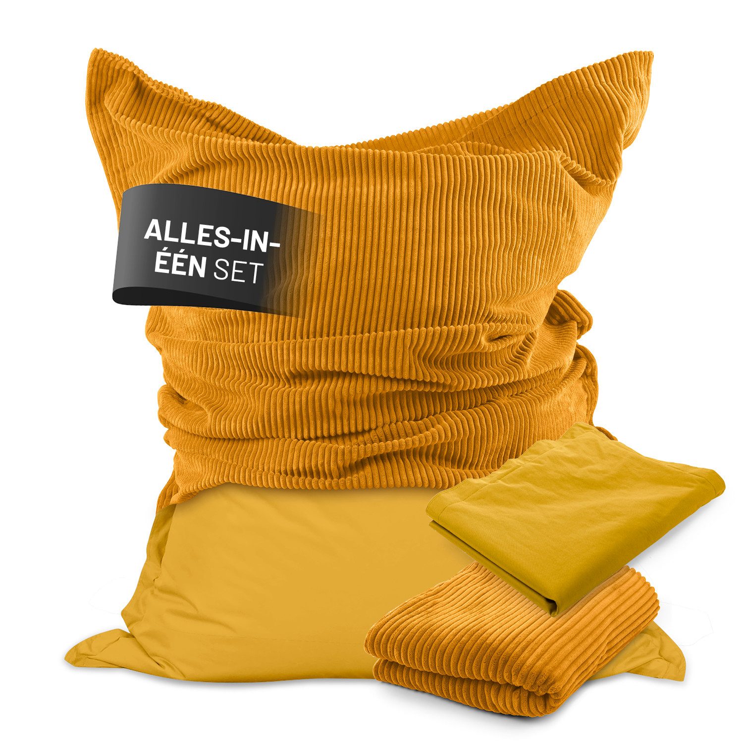 Lumaland Sitzsack Classic XXL All-in-One Set - 2 Bezüge (In-/Outdoor) - 140x180 cm