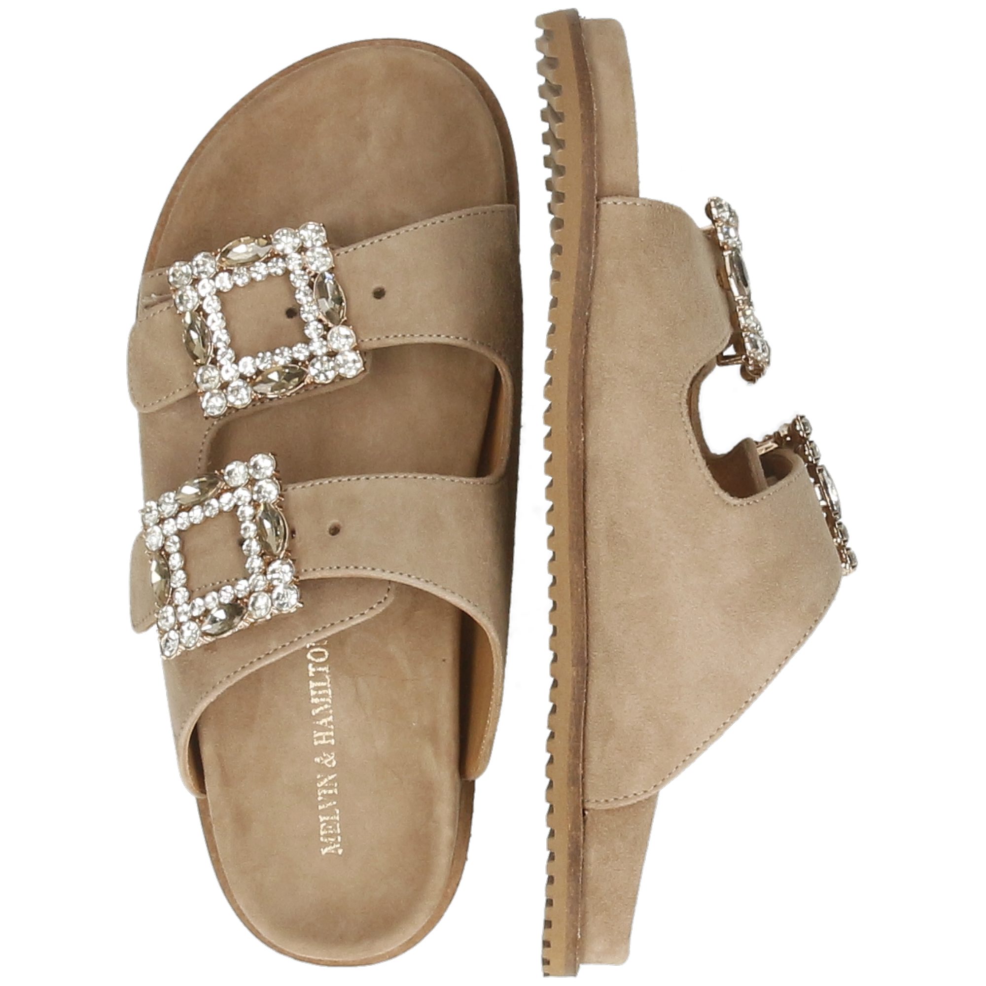 Melvin & Hamilton Eve 1 Leder-Pantoletten für Damen Pantolette Flache Absätze, Echtes Leder