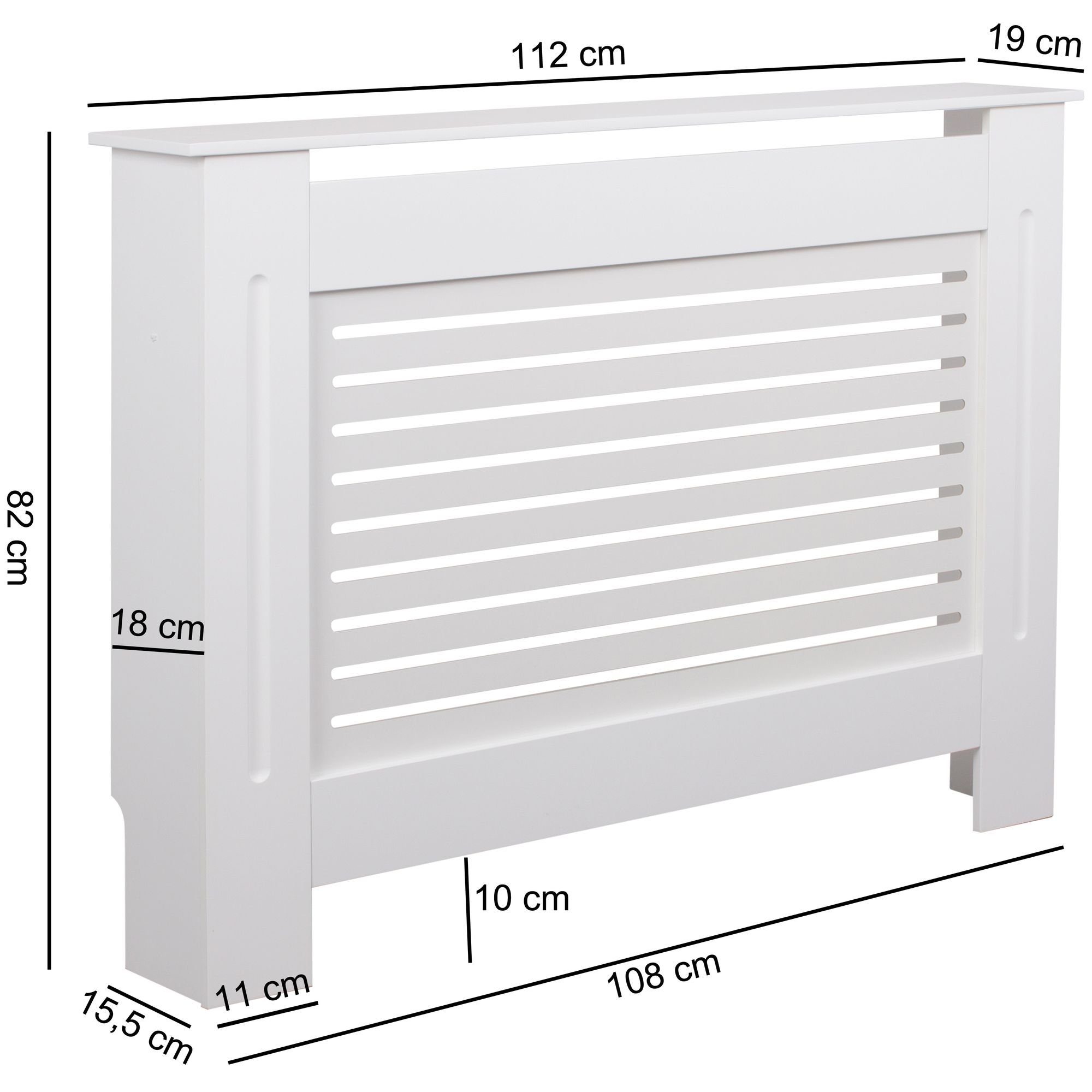 Matt, Design Klein WL5.745 WL5.745 Heizkörperverkleidung cm, Heizkörper Lamellen, Heizungsverkleidung Matt Heizungsverkleidung Heizkörperabdeckung Design Weiß Heizungsabdeckung, Abdeckung Heizkörperverkleidung Schutz Heizung Weiß möbelando 112x82x19 Holz Lackiert